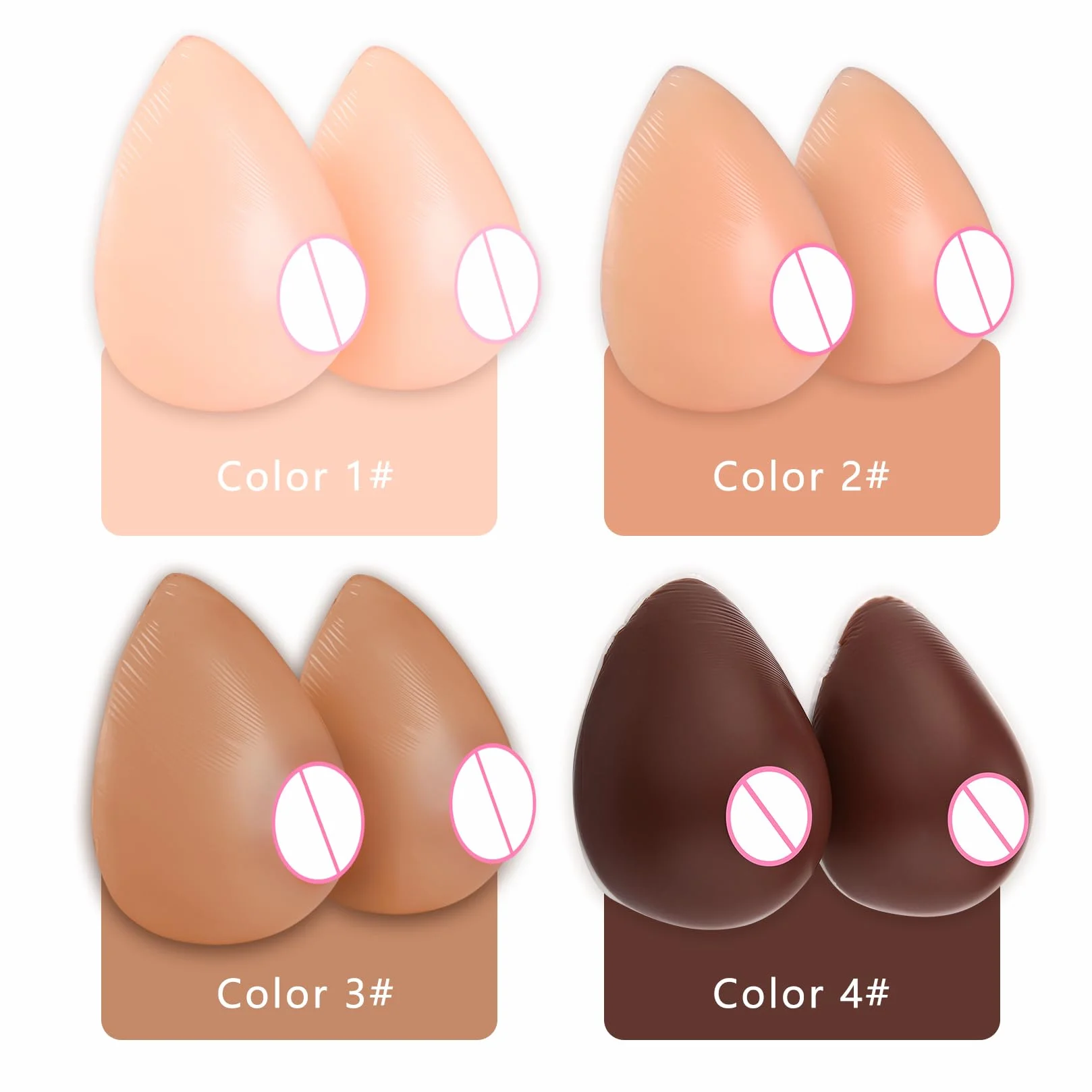 1 Paire Seins Auto-adhésifs en Silicone Faux Sein Réaliste Prothèse Mammaire Femme Homme Fausse Poitrine Buste pour Travesti Transsexuels Cosplay Mastectomie
