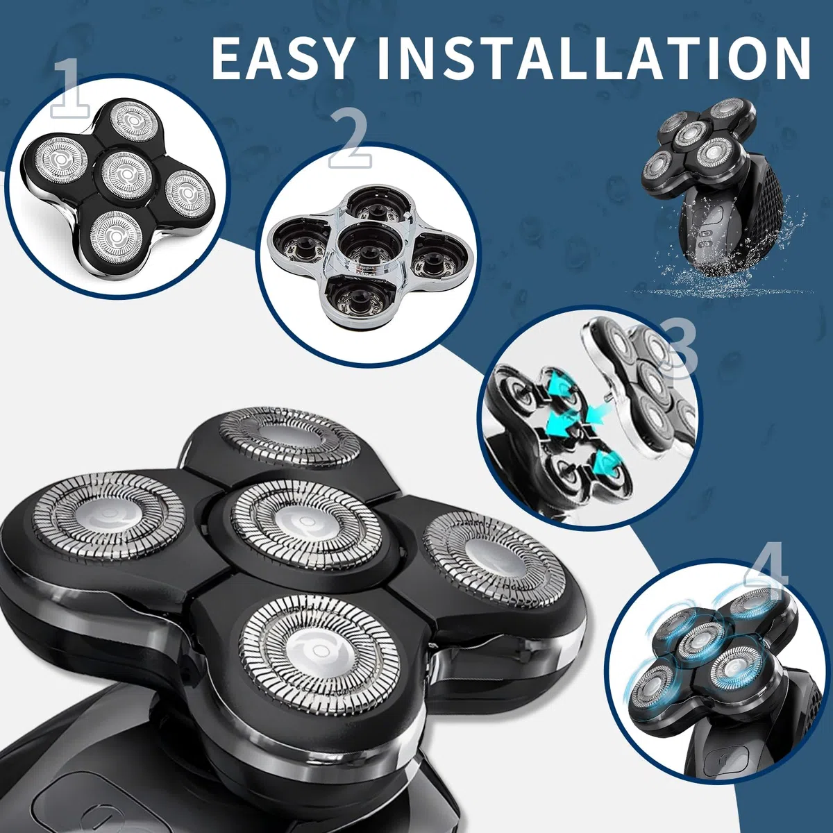 Têtes de rechange RX5 compatibles avec les rasoirs Remington Balder Pro XR1500, XR1501 et RX5 (2 pièces)