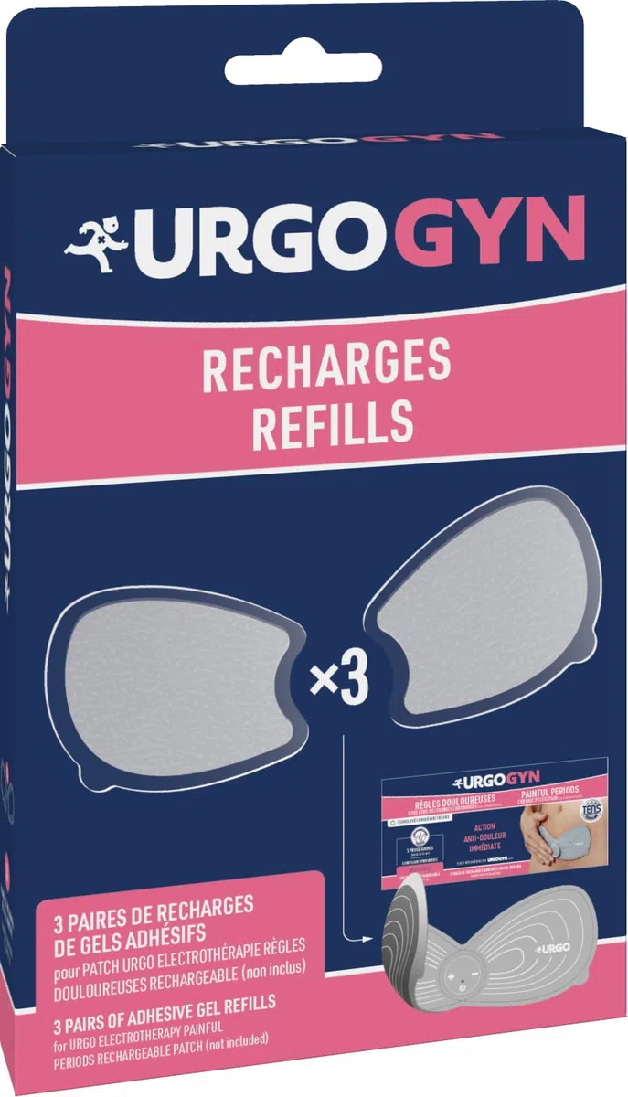 URGOGYN - Recharges Spécialement Conçues pour le Patch d'Electrothérapie Règles Douloureuses URGOGYN - Gel Adhésif - Pack 3 Paires de Recharges de Gels Adhésifs