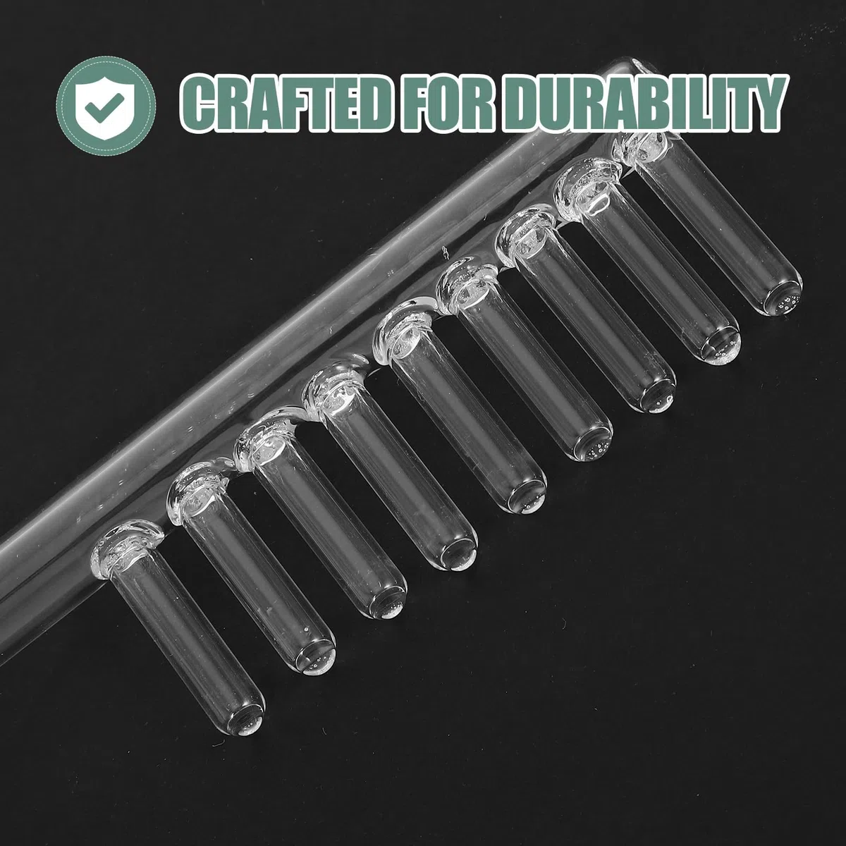 Beavorty Lot de 2 accessoires pour appareils d'électrothérapie - à haute fréquence - Barre d'électrode - Peigne à haute fréquence - - Peigne électrique - Verre transparent