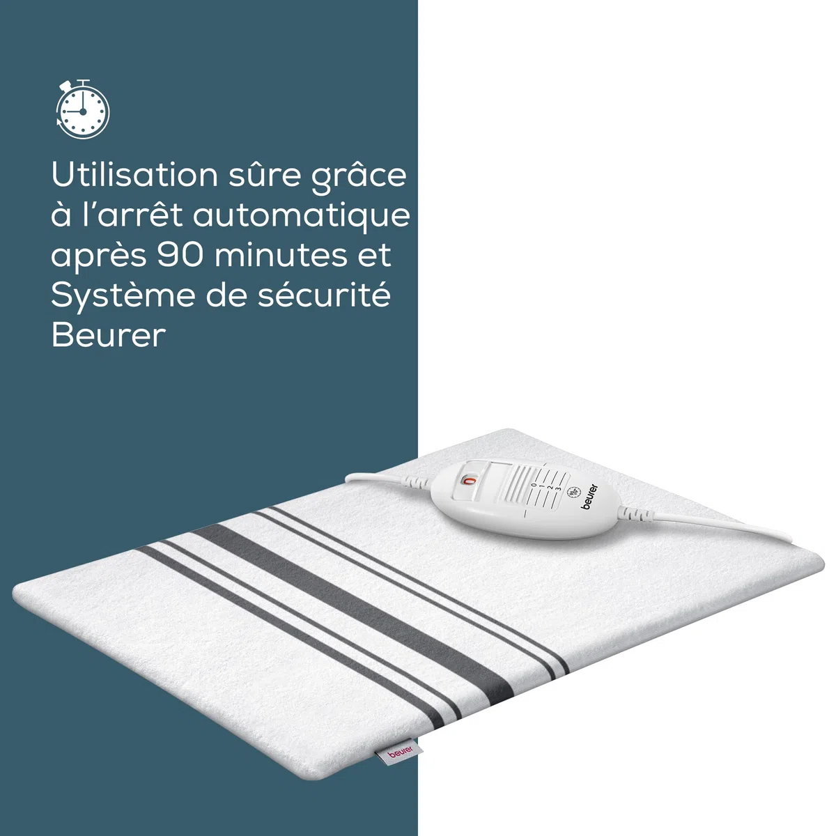 Beurer HK 25 Coussin chauffant, 3 niveaux de température, housse lavable en machine, arrêt automatique, chauffe dos, ventre et cervicales
