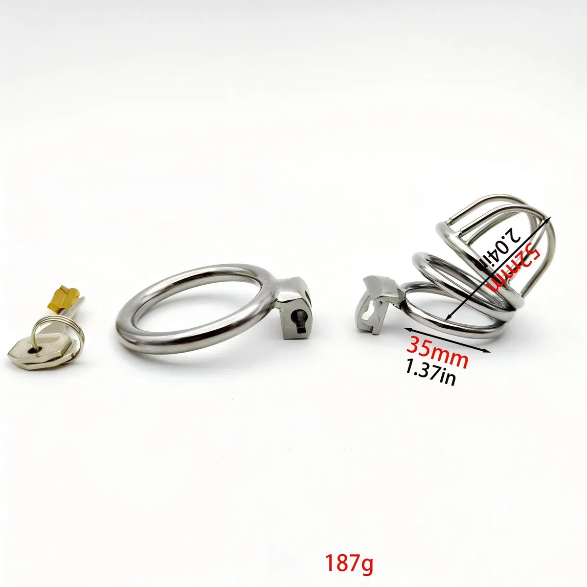 Cage de Chasteté en Métal Cage de Chasteté Pénis avec 3 Ring de Tailles Différentes et Serrures Invisibles Chastity Cage avec Grande Ouverture pour La Ventilation Sex Toys Cage Chastetée (Large)