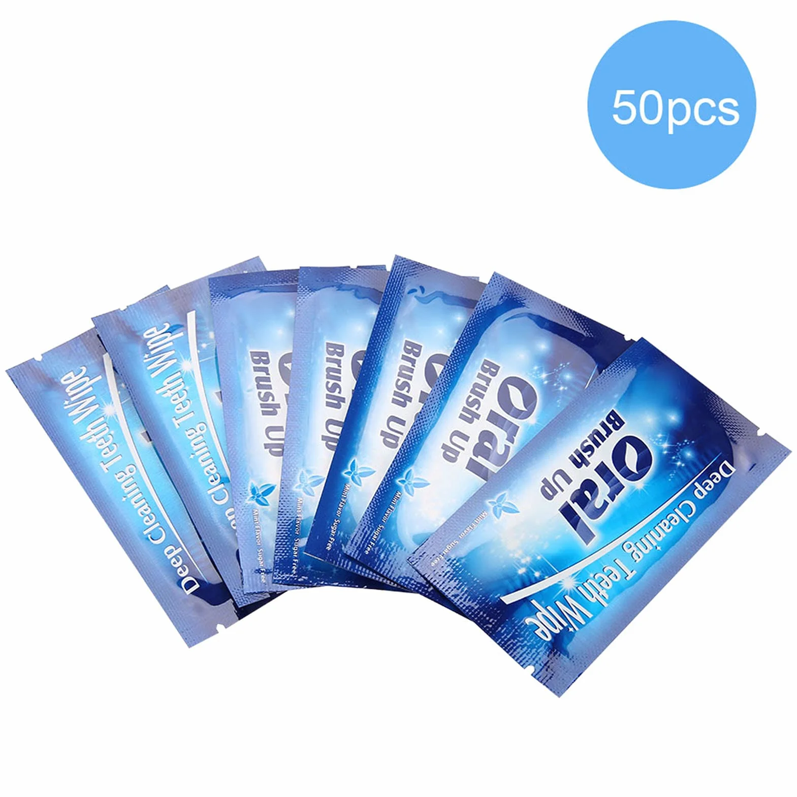 Bande de Blanchiment Dentaire, 50pcs Lingettes Dentaires Propres Essuyer les Dents Outil de Nettoyage pour les Lingettes Dentaires de Nettoyage en Profondeur Oral Essuyer le