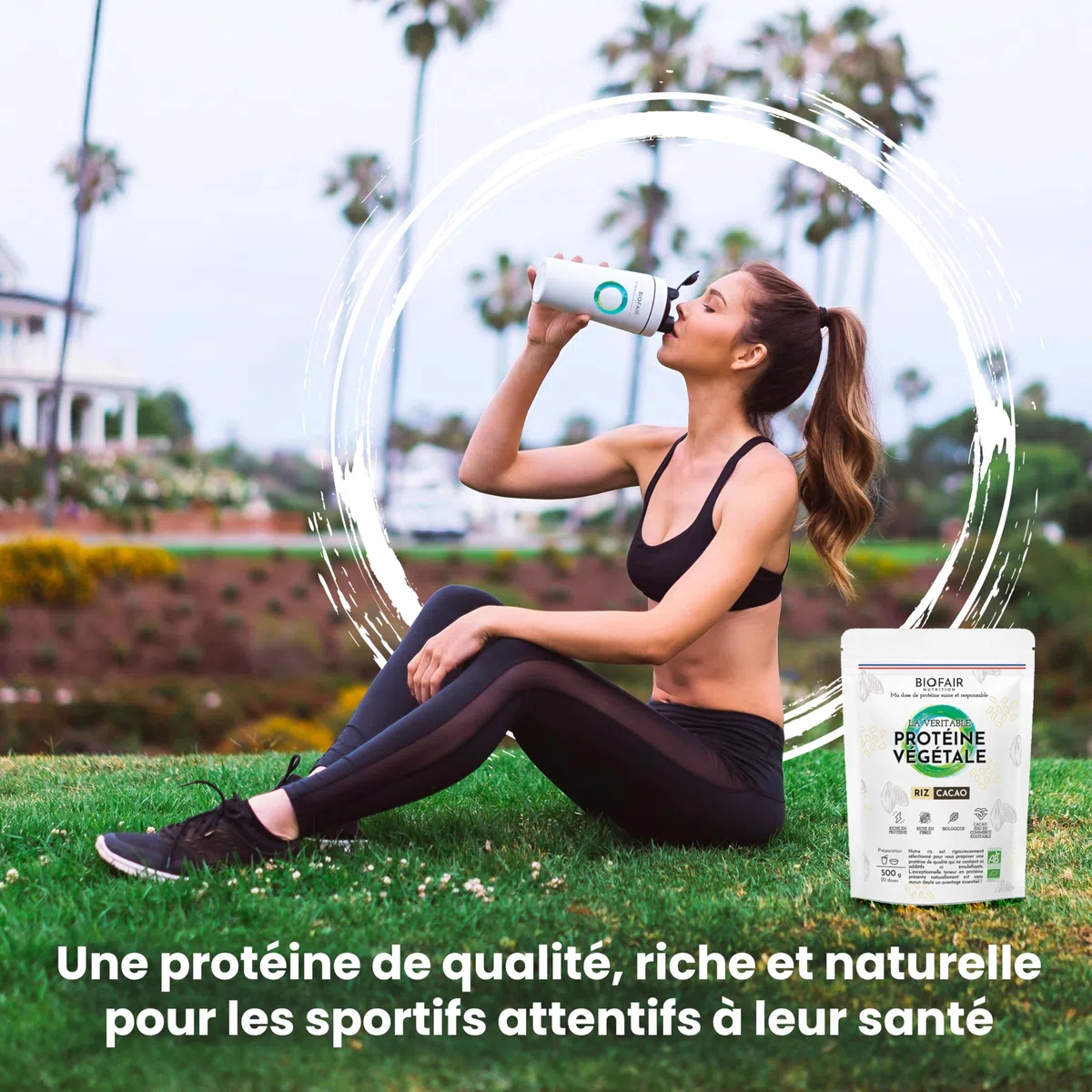 Protéine Vegan, Végétale et Bio - À Base de Riz Bio et Cacao - Saine, 100% Naturelle et Responsable - 20 Doses de 25 Gr - 500 Gr