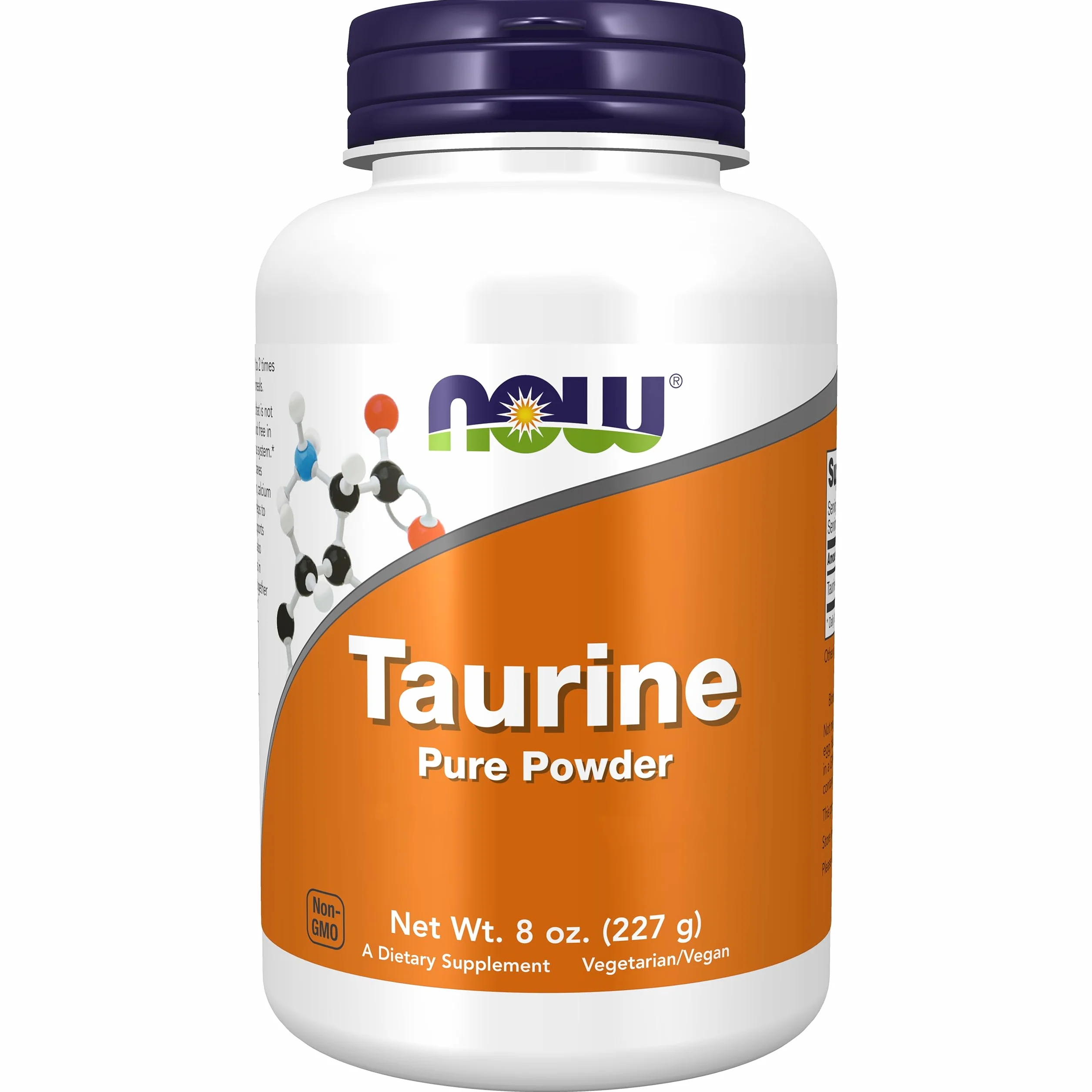 Now Foods, Taurine, Forme Libre, 227g Poudre végétalienne, Testé en Laboratoire, Sans Soja, Sans Gluten, Sans OGM, Végétarien