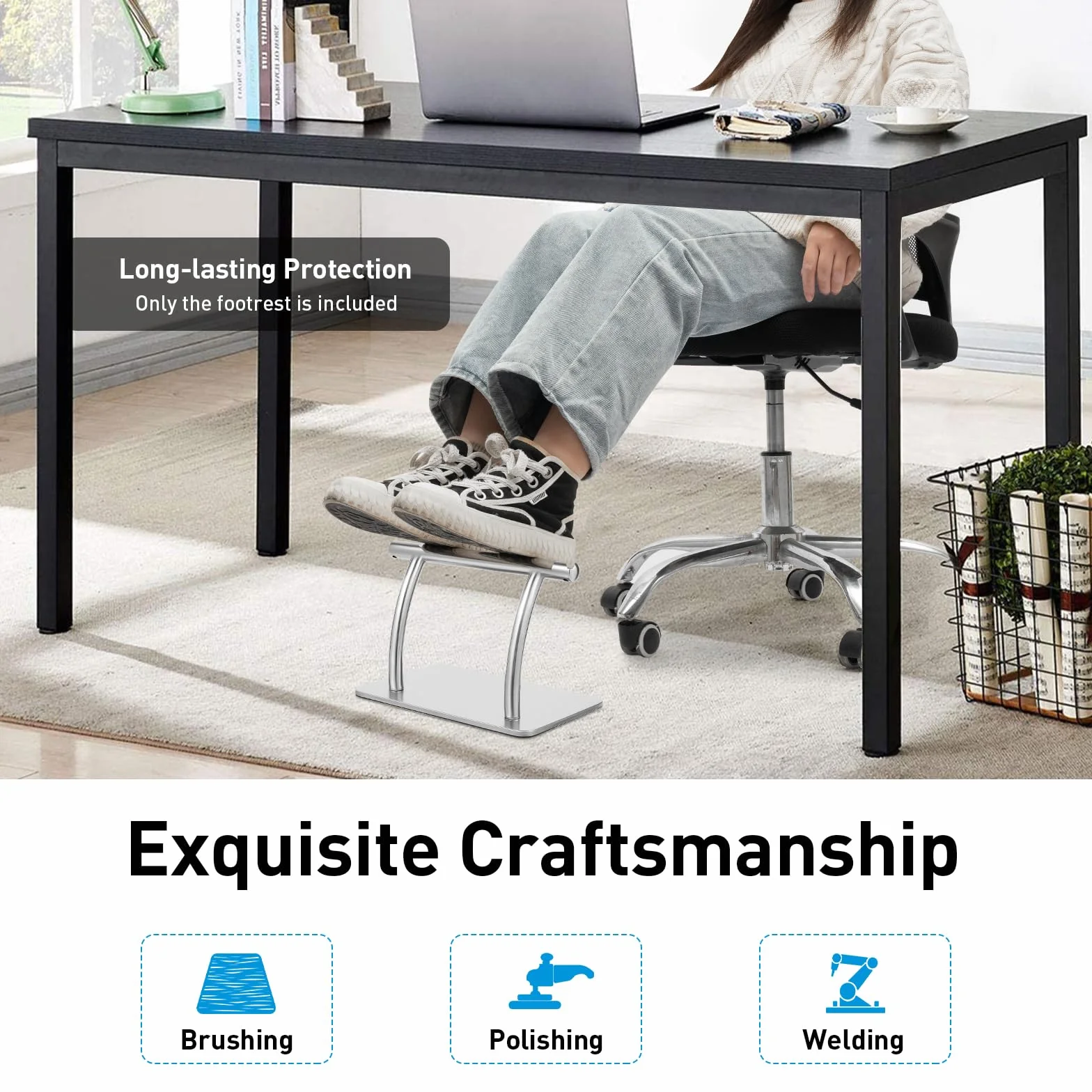 Chaise de pédicure, Avec aspirateur, Chaise de Massage, Manucure Chaise,Repose-pieds en acier inoxydable pour salon de coiffure - Repose-pieds en acier inoxydable (A9)