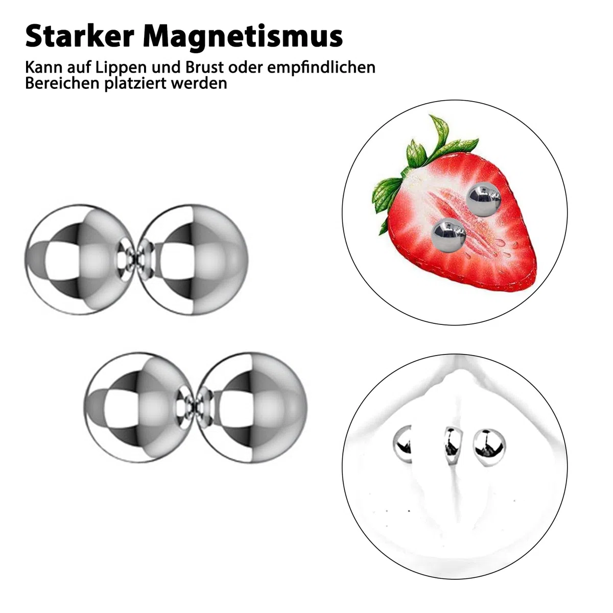 Tétons Stimulation 2 Suceurs Mamelons + 4 Pinces à tétons Boules Magnétiques,Sex toys Vagin Clitoris Ventouse Tire-lait Torture jouets sexuels pour Femmes Couples