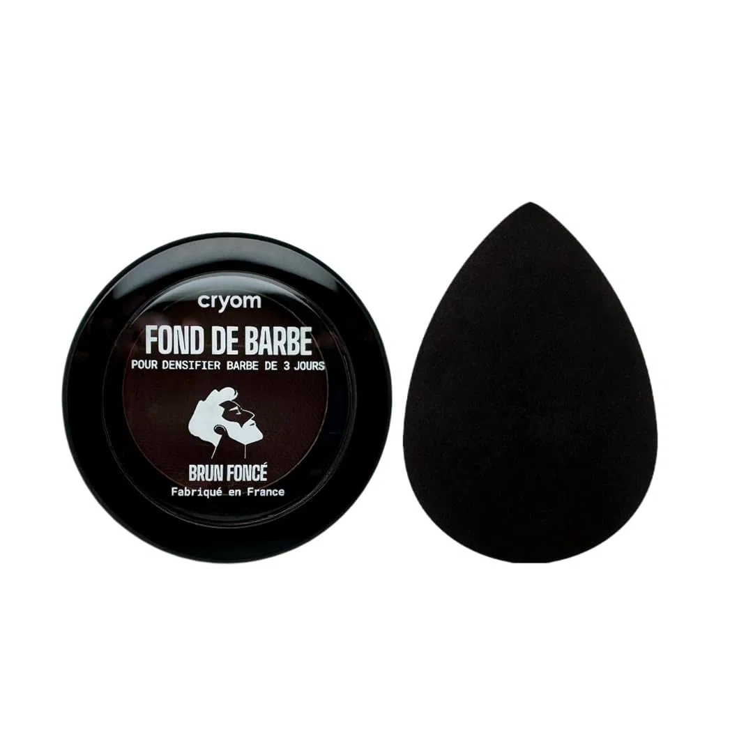 Routine Barbe de 3 jours (Fond de Barbe + Applicateur Mousse) pour densifier et assombrir une barbe de 3 jours. Sec instantanément, résiste à l'eau, tenue 24h. (Brun foncé)