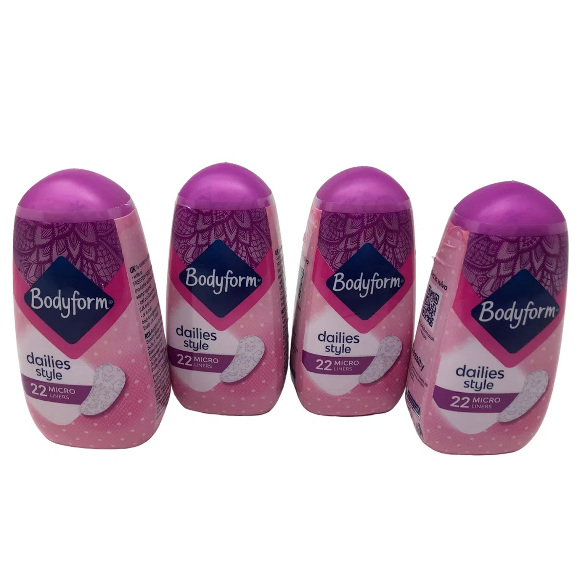 Bodyform Micro Liners Style Quotidien Protège-Slips Discrets pour Femme, Lot de 4 Paquets de 22 Serviettes Hygiéniques, Total de 88 Doublures