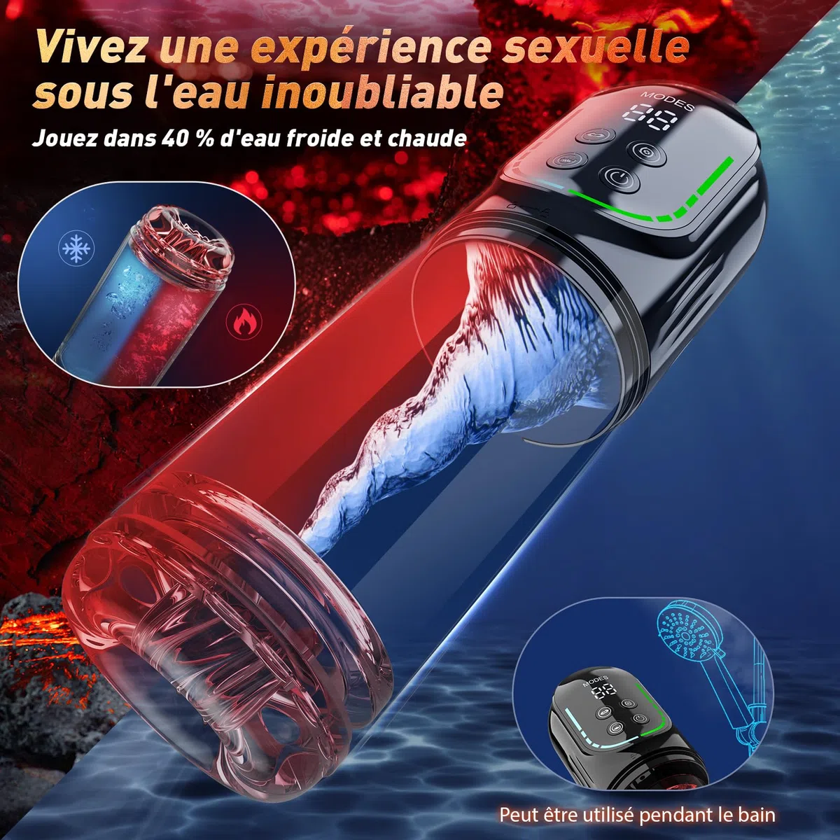 Masturbateur Homme 12s Pompe a Penis, Masturbâteur Homme Mains Libres Avec 7 Modes Télescopiques & Rotation Et Succion, Masturbateurs Masculins APP Control Sex Toys