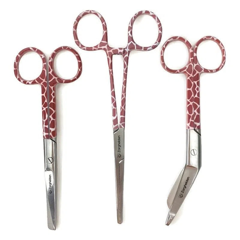Set de ciseaux d'infirmière "Girafe" - Ciseaux à bandages - Accessoires infirmiers - Ciseaux de premiers secours - Ciseaux médicaux - Kocher - Cadeau pour infirmière