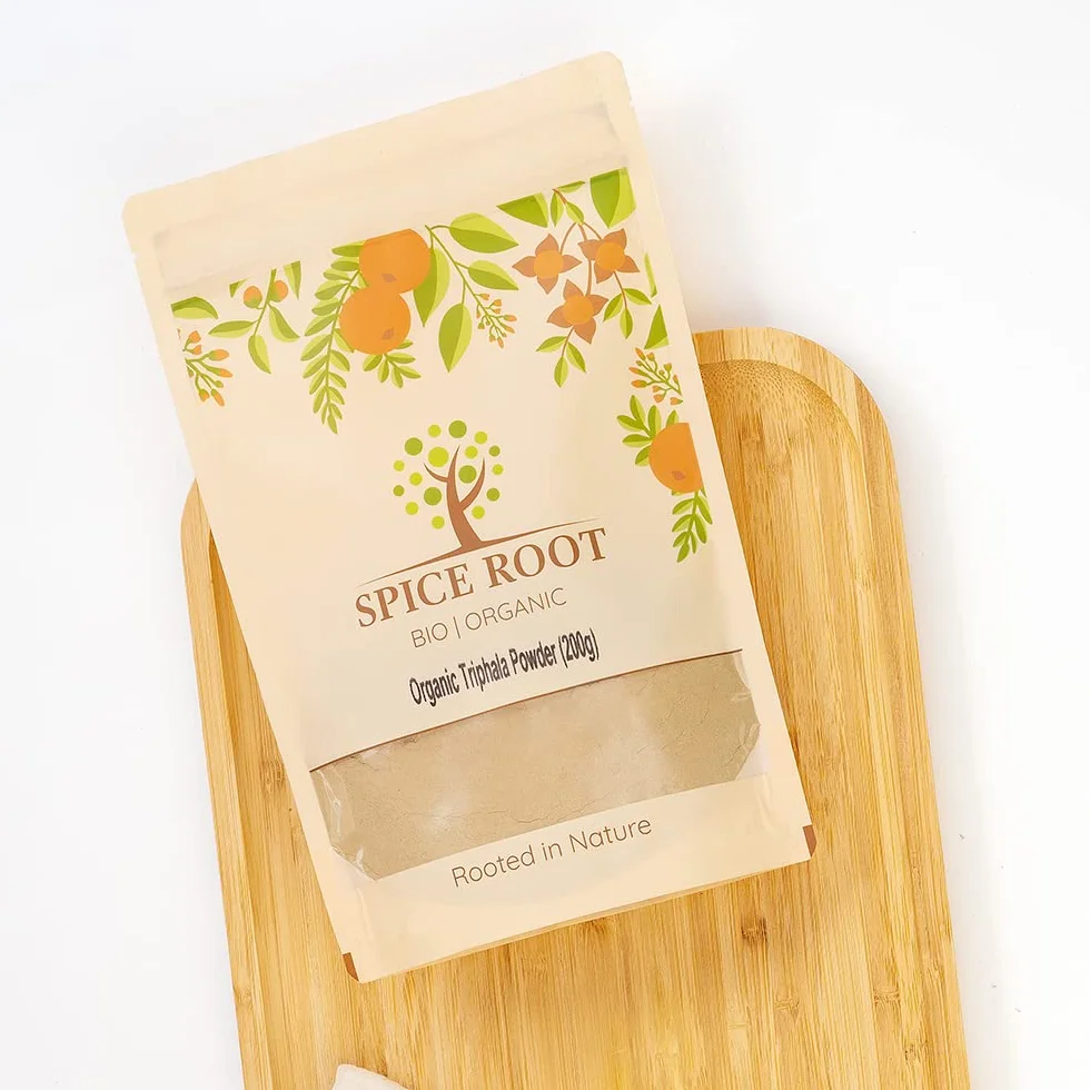 Bio Poudre de Triphala Biologique 200g (Organic Triphala Powder) - Certifié Biologique, Qualité Premium | Vegan | Ayurveda | Fait avec des fruits d'Amla, Haritaki et Bibhitaki