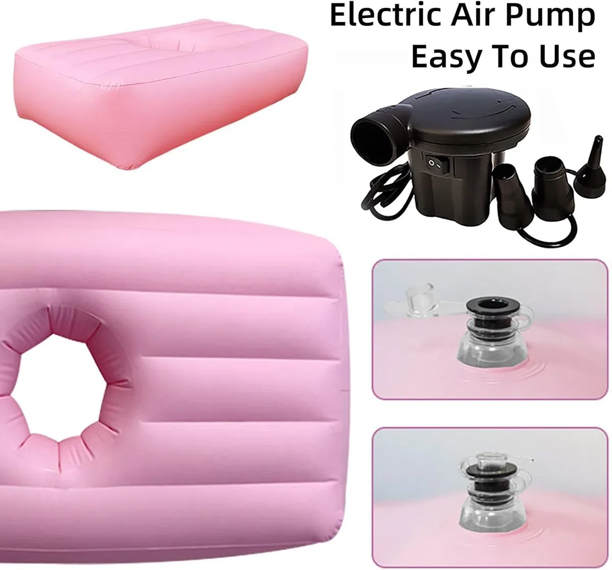 thicvalley Matelas Gonflable BBL après Chirurgie, Oreiller de lit BBL après Chirurgie pour Les Fesses, lit de récupération brésilien avec Trou pour Dormir après Une Chirurgie des Fesses