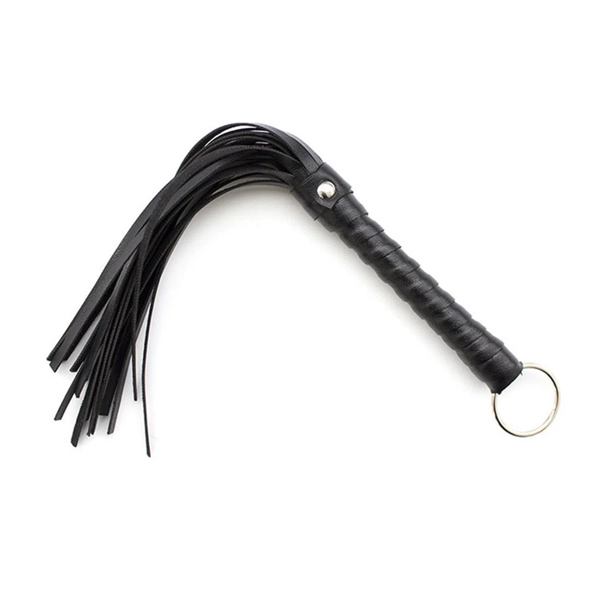 Petit Fouets en Cuir PU Mini-Fouets Cravaches Fessée Fetish Whip SM Bondages Sexy Toys Fantasy Esclave Flogger et Houppe Restrain accessoires Flirt,-28CM (Noir)