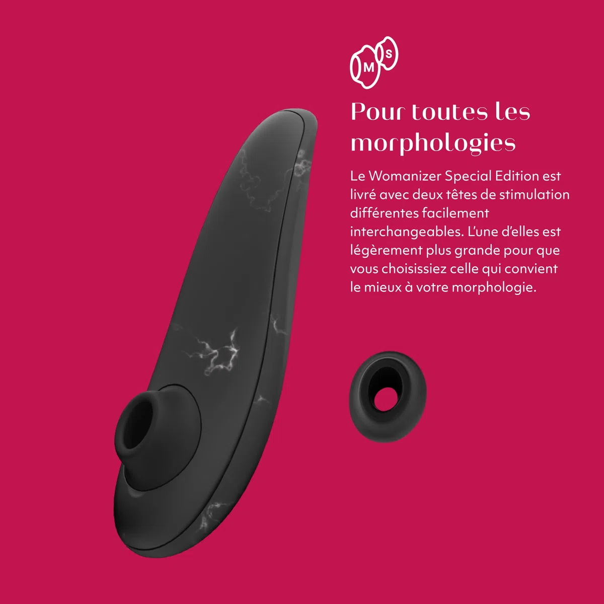 Womanizer Special Edition Sex toy aspirant femme Pleasure Air | Suceur de clitoris 10 niveaux intensité | Stimulateur clitoridien | Waterproof, Rechargeable | Black Marble