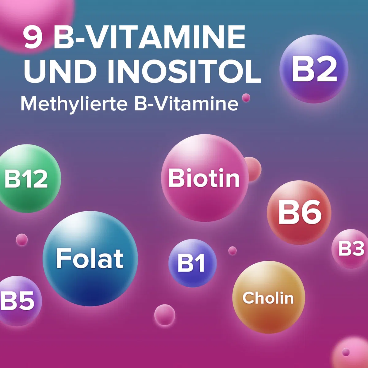 Complexe de Vitamine B, Vitamine B Complex Liposomales - 9 Vitamines B Méthylées pour Une Absorption Facile, Fourniture de 90 Jours (Lot de 1)