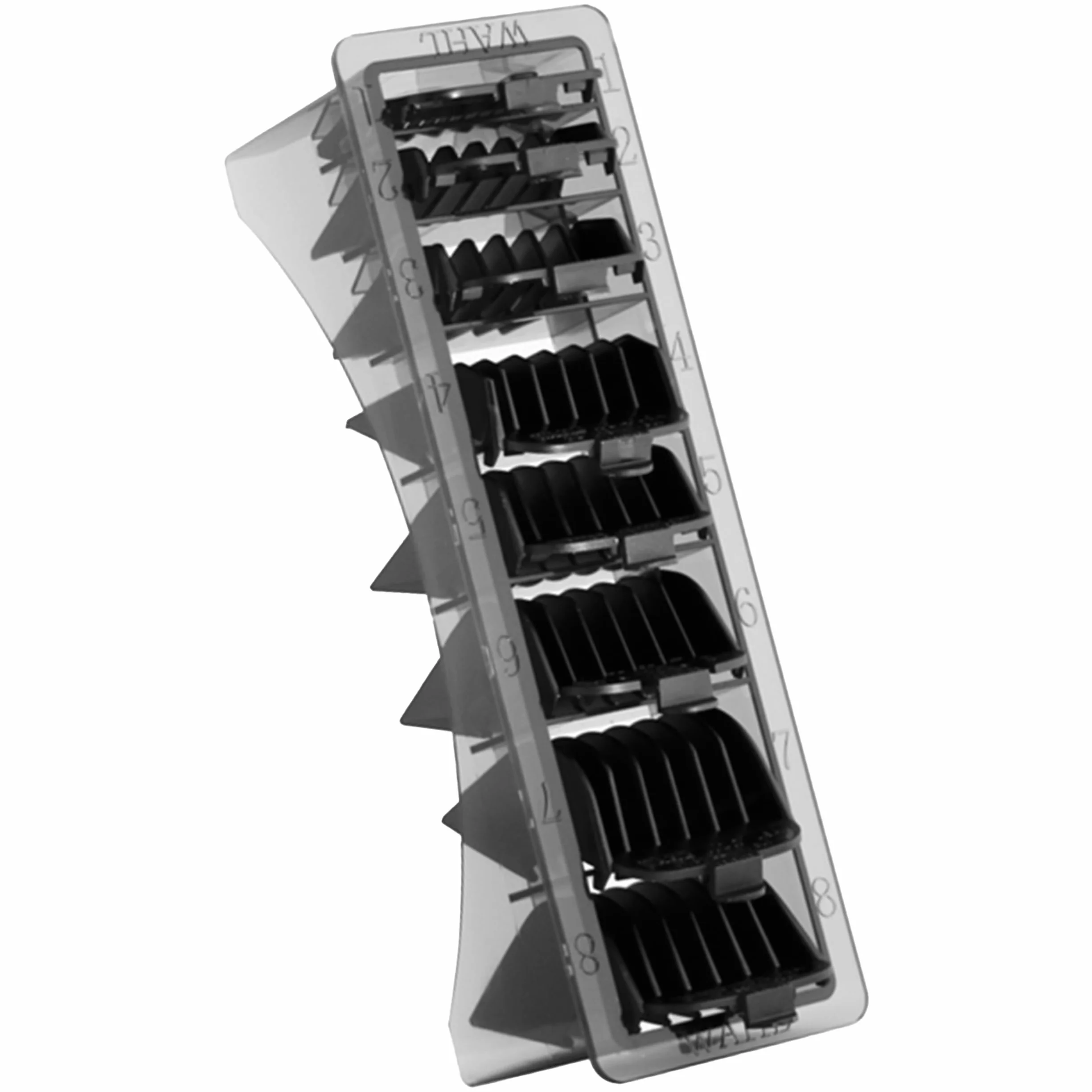 WAHL Nylon Attachment Combs, #1-8, peignes de guidage pour tondeuse, accessoires, protections pour tondeuses professionnelles, noir, Super Taper, Taper2000, Senior, Magic Clip, Legend, Balding