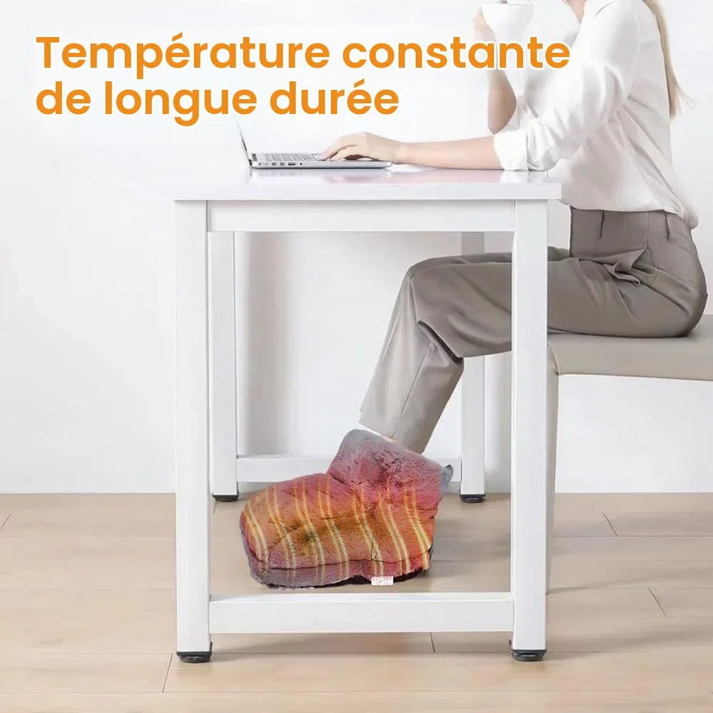 Chauffe-Pieds, Chauffe Pied Non Électrique, 2 in 1 Chauffe-Pieds Peluche avec 1L Bouillottes, Bottes Chauffants, Super Doux et Chaud, 30x25cm Chausson Chauffant pour Femme Homme (Gris)