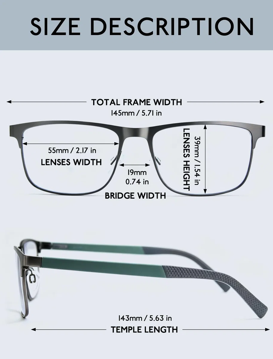 MODFANS 3 Paire de Lunettes de Lecture Anti Lumiere Bleue - Monture Rectangle en Metal