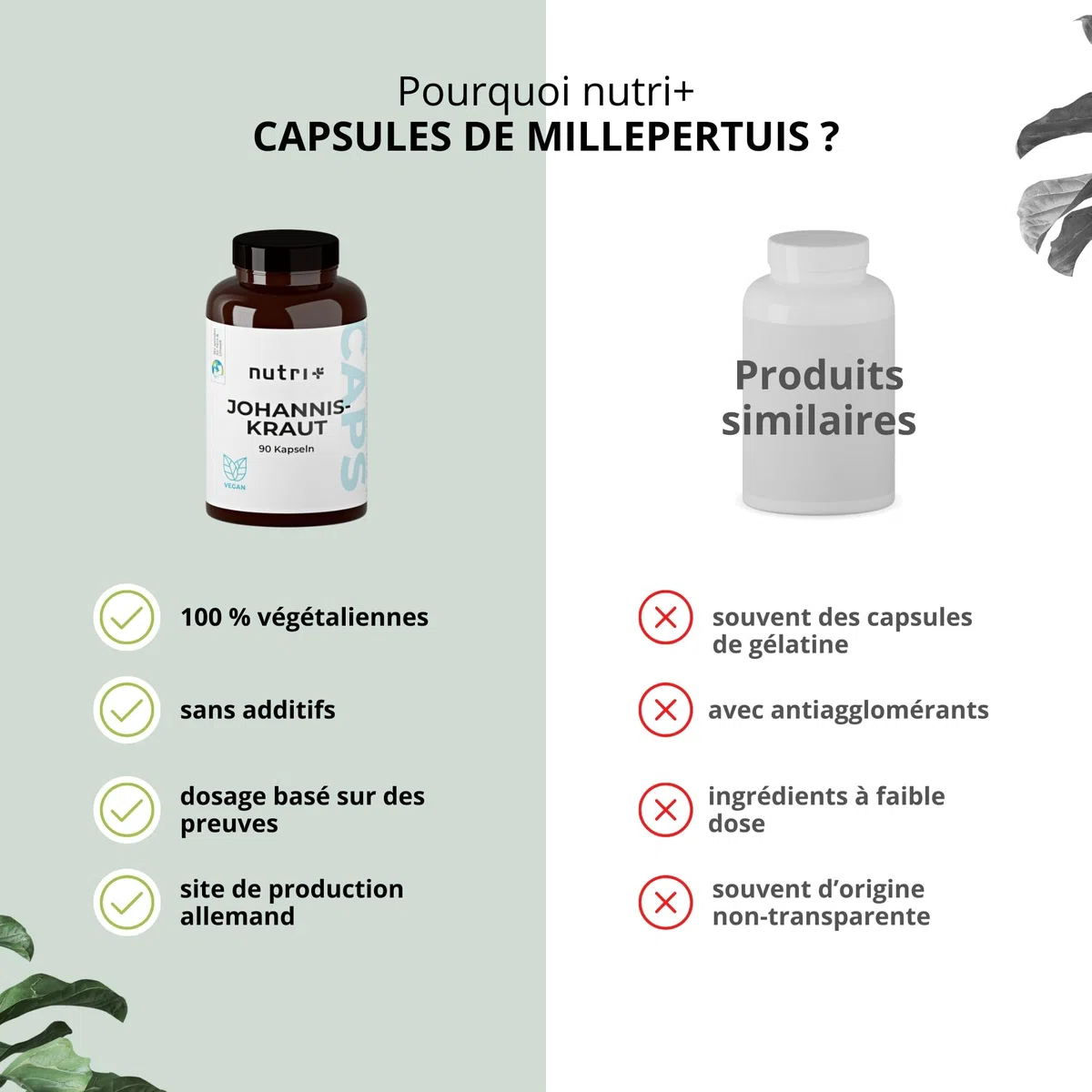 Millepertuis gelules avec hypéricine - hautement dosé & végétalien - 90 capsules sans additifs - St. John's Wort Extract - Capsules d'extrait de Millepertuis