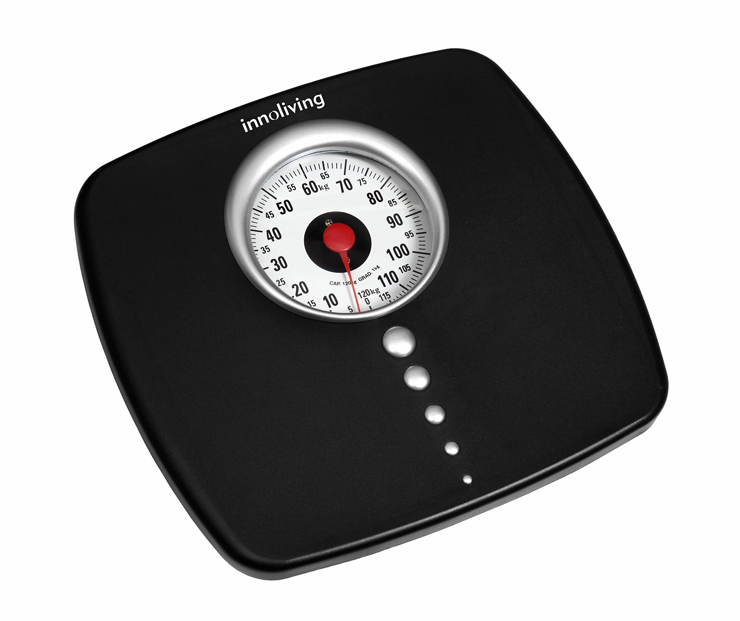 Philips Lighting Innofit INN-104-Pèse-personne de Bain analogique Noir/Gris Argent 285 mm 265 mm 45 mm 45 x 285 x 265 mm