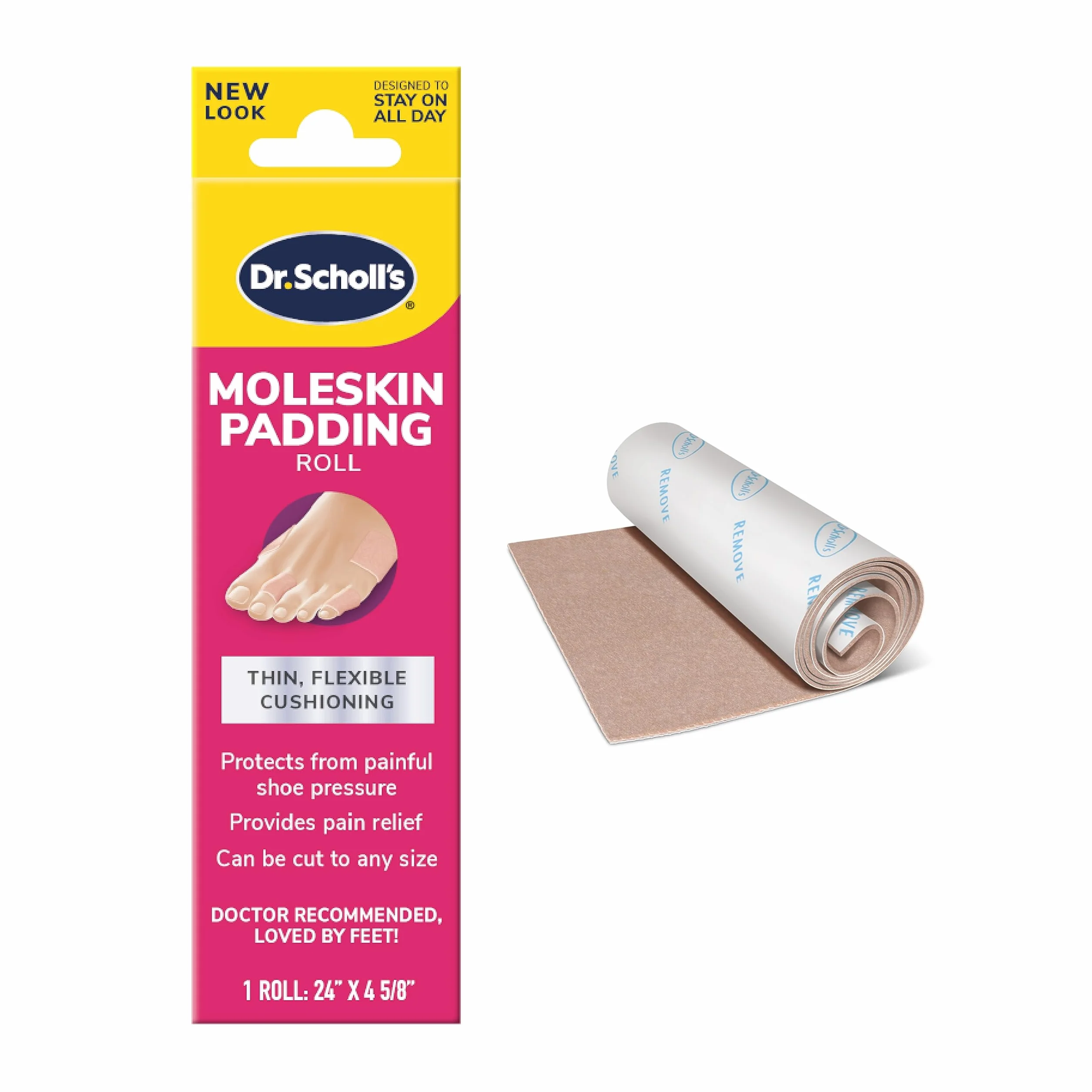 Dr. Scholls 284003 24 po. 4 x .63 po Moleskine Rouleau