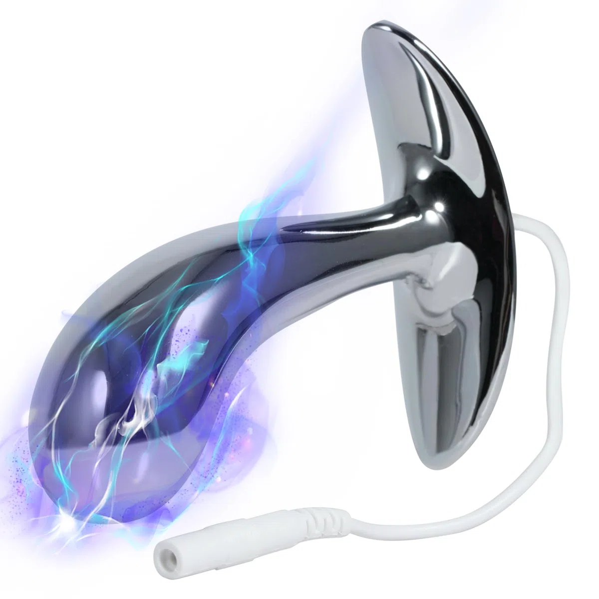 AMAZBEE Electroshock Sex Toys for Prostate Massage Analplug Sex Products Connected to a Power Source Stainless Steel Butt Plugs for Couples for Women (L)