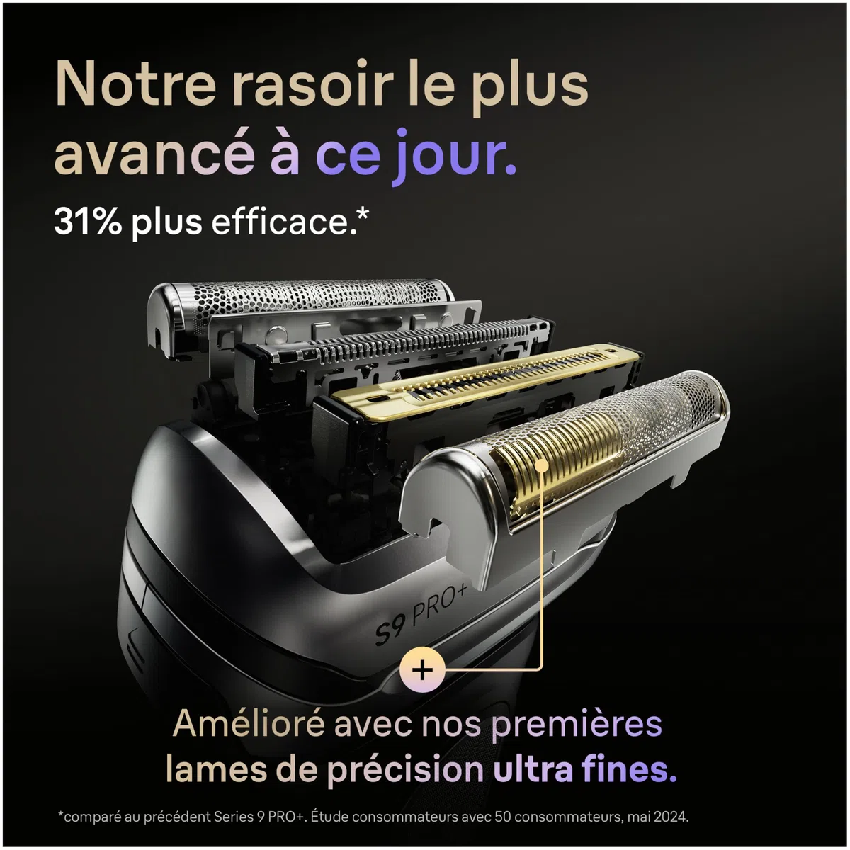 Braun Rasoir Electrique Homme Series 9+ Pro 9677CCE Argent | Etanche, Batterie Rechargeable, Lames de Précision Ultra-Fines, Tondeuse ProTrimmer, Kit avec Station de Nettoyage, Etui