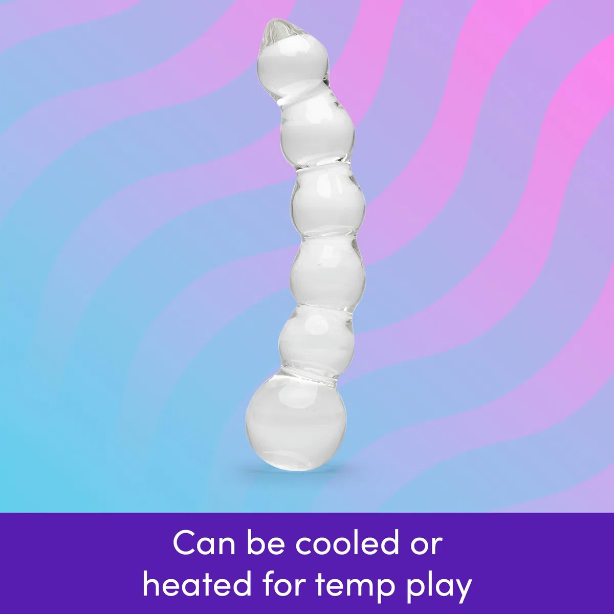 Lovehoney Gode ​​en verre - Gode perlé de 22cm - Courbé pour le point G et la stimulation anale - Jeu et massage sensuel - Jouet sexuel pour adulte - Étanche - Transparent