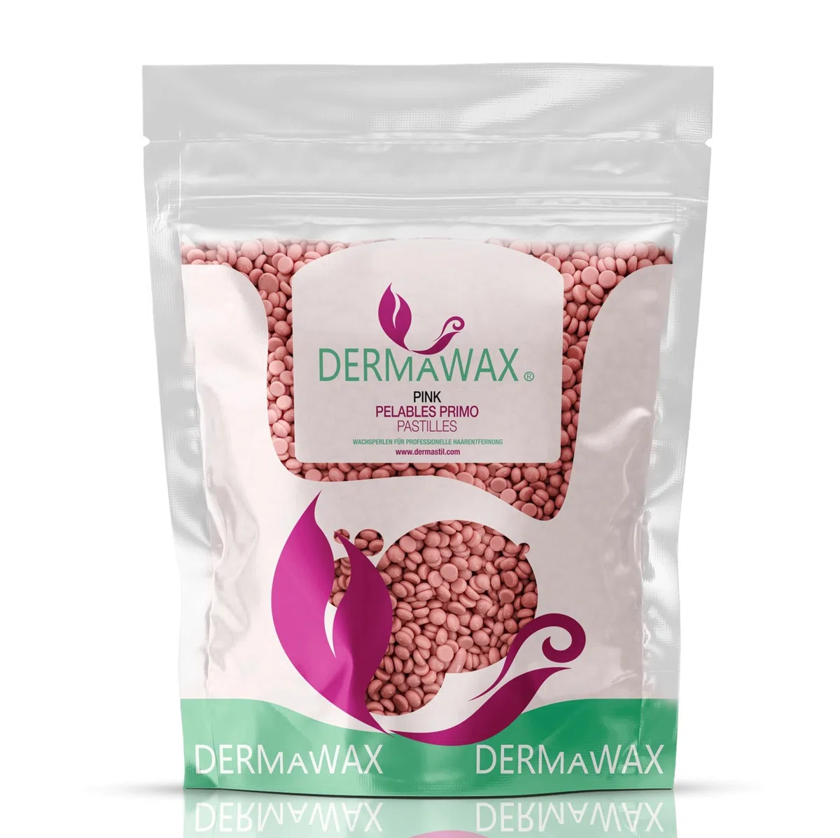 Dermawax Kit de cire professionnel - 1000 ml - Fabriqué en Espagne - 1 kg de perles de cire rose - Lotion prétraitante à l'aloe vera 500 ml - Huile de post-traitement à l'eucalyptus - 200 spatules en
