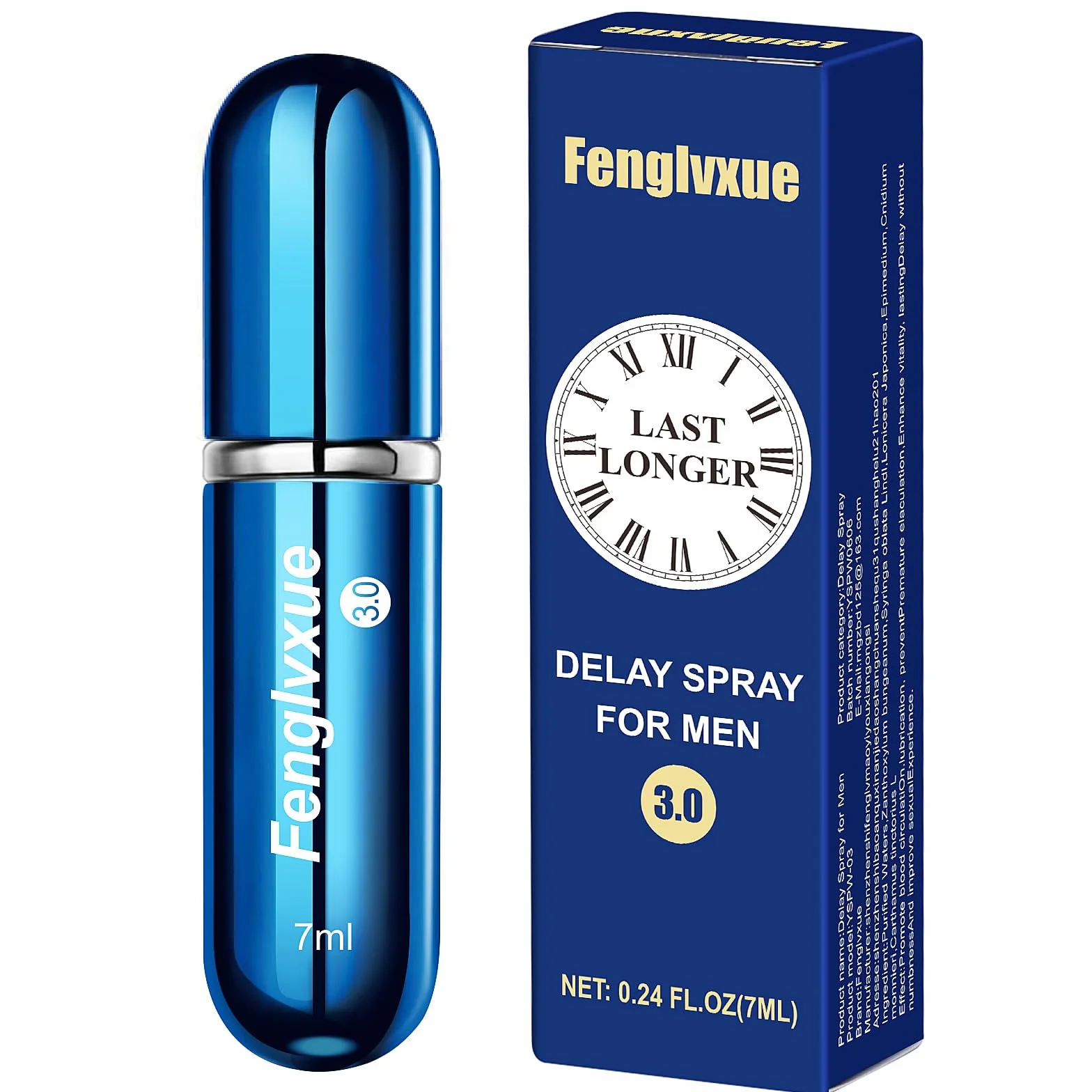 Spray Retardateur pour Homme, Spray de retard pour les hommes, Extraction naturelle des plantes Technologie de troisième génération 3.0, （7ML)