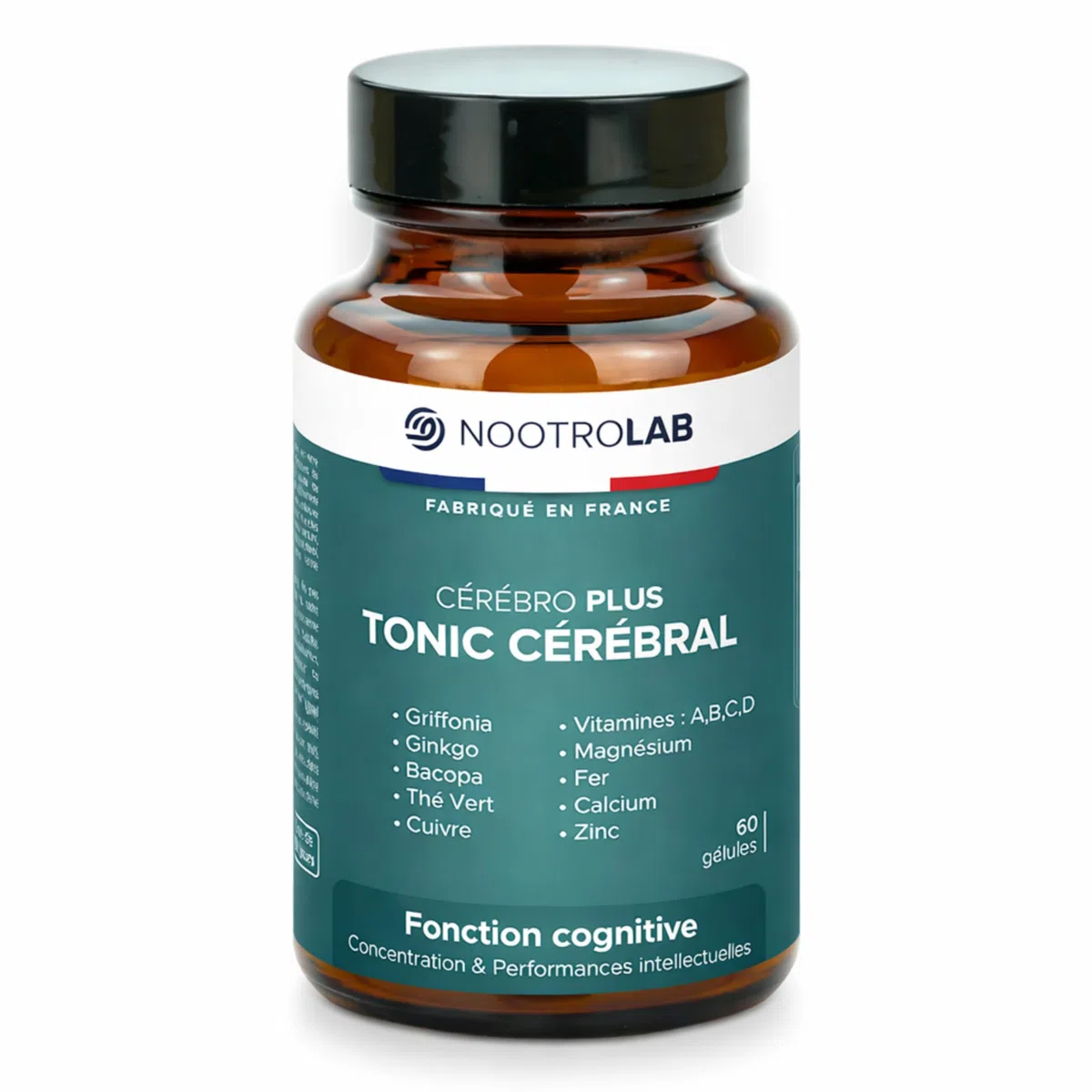Nootropique Mémoire et Concentration | Complément Alimentaire Cerveau | Focus, Clarté Mentale & Énergie | Bacopa | Griffonia | Ginkgo | Thé vert | Vitamines B, C, D minéraux