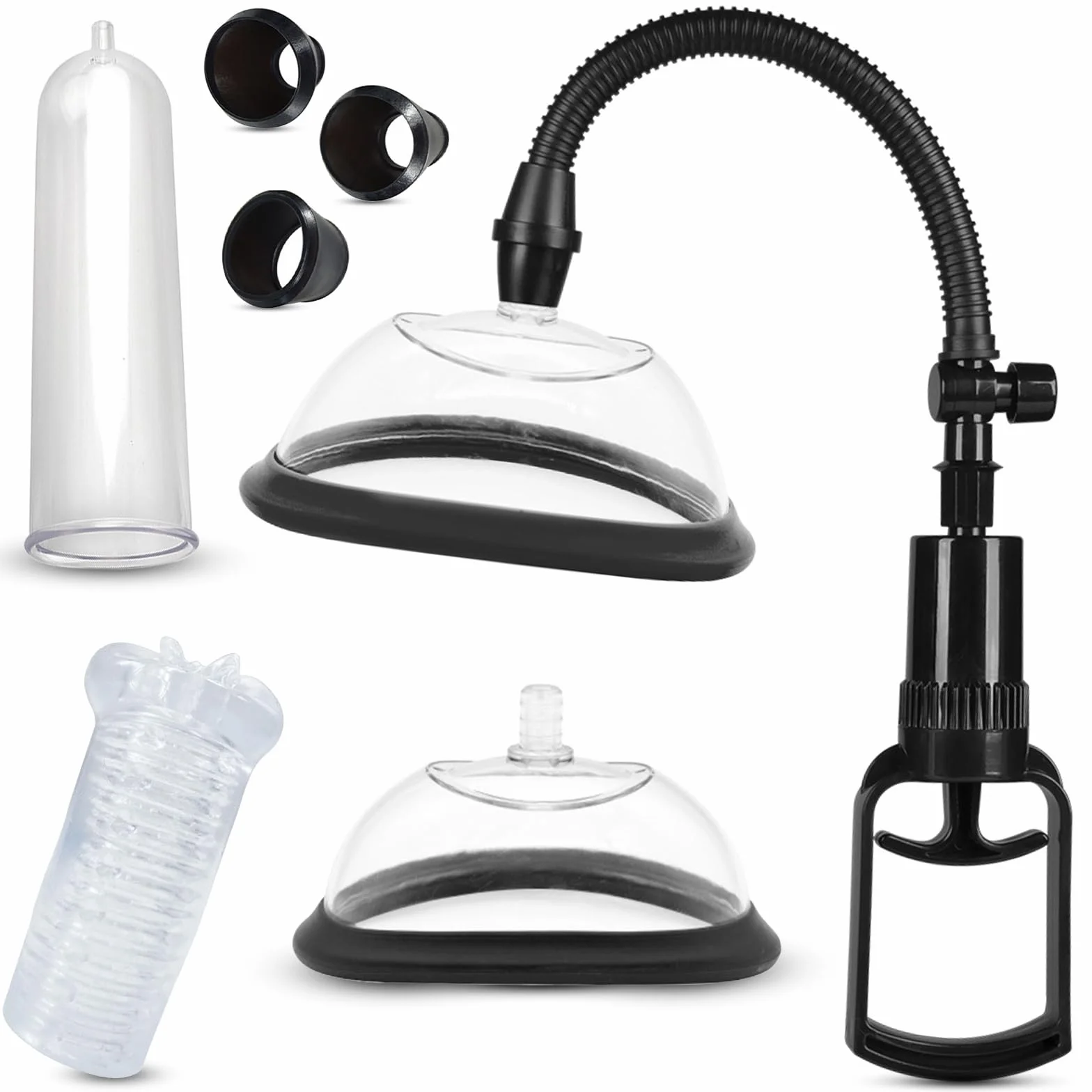 Multifonction Pompe à Pénis avec Pompe à Vide Clitoris, Suceurs pour Mamelon, Pompes Jouet sexuel pour Homme Femme Couples, Masturbateurs masculins Sextoyse Couple Plaisir