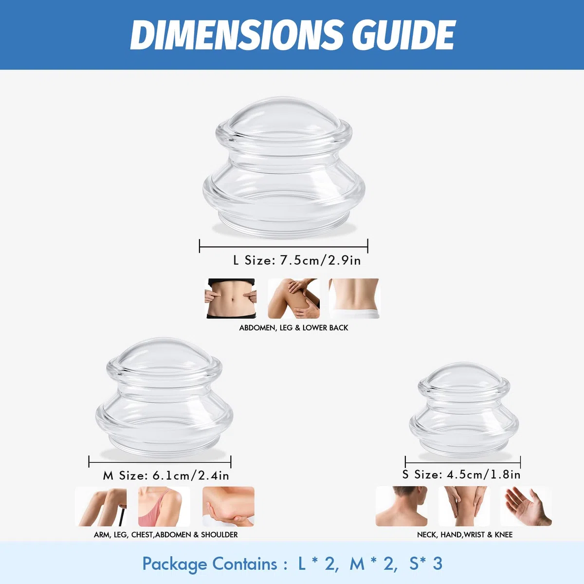 ELERA Ventouse Anti-Cellulite - 7 Cups en Silicone Professionnels, Outil de Massage pour le Corps, Améliore la Circulation, Aide à Raffermir la Peau, Compatible avec les Huiles de Massage