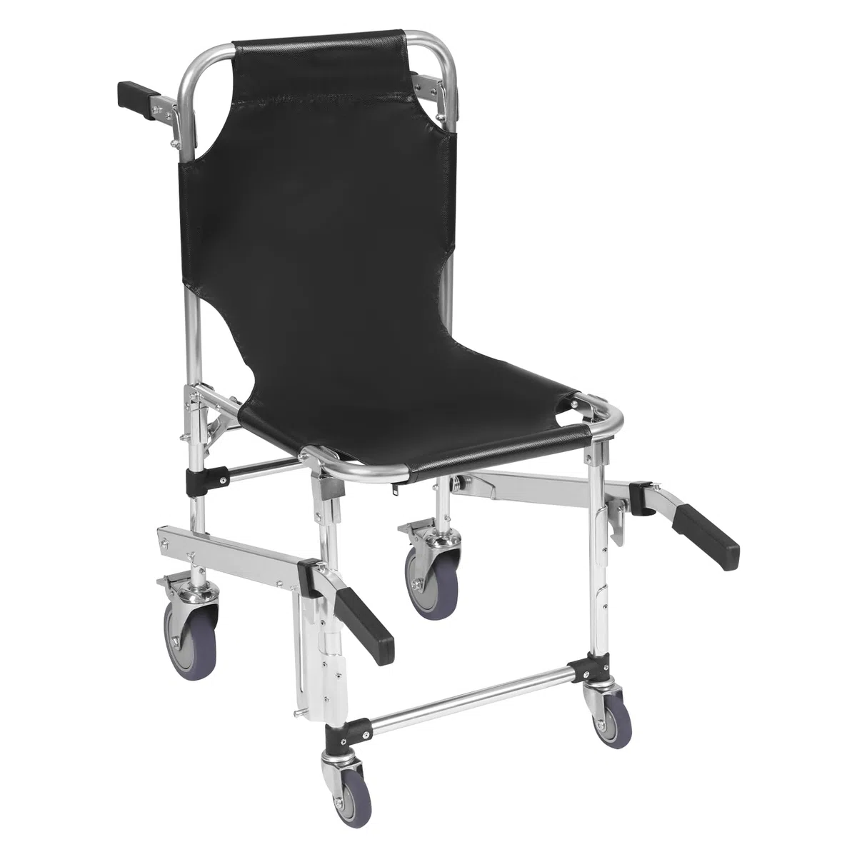 Escalier - Fauteuil roulant pliable - 160 kg - En alliage d'aluminium avec 4 roues universelles - Chaise de sauvetage pliable - Pour personnes âgées et handicapées à la maison