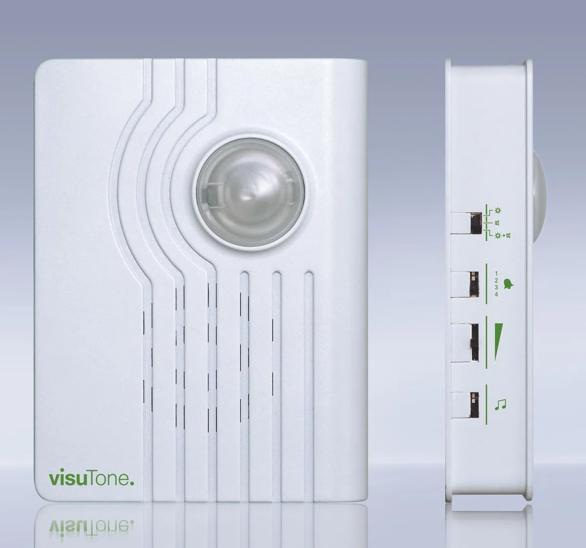 Humantechnik visuTone – Signal Lumineux téléphone & Sonnette avec Flash Puissant et Alarme sonore, idéal pour malentendants