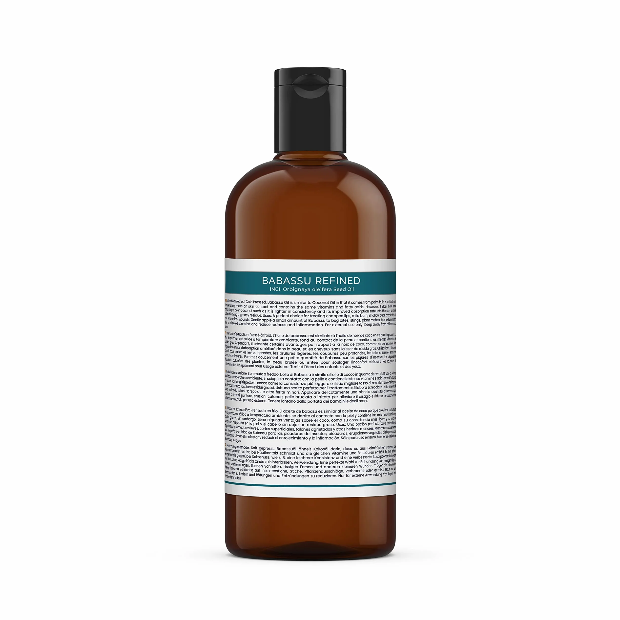 Mystic Moments Huile de Support raffinée de Babassu - 1 Litre - 100% Pure