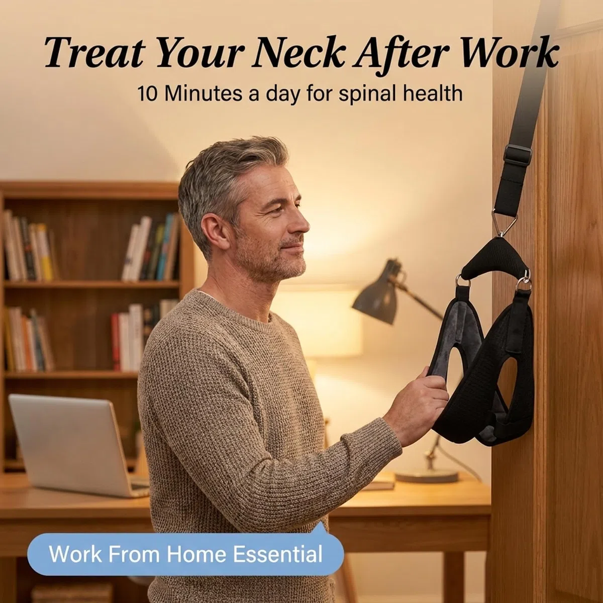 Neck Stretcher Cervical, Élargisseur de Cou et de Colonne Vertébrale, Dispositif de Traction Cervicale pour la Maison, Entraîneur de Cou Respirant pour Soulager Les Douleurs Cervicales