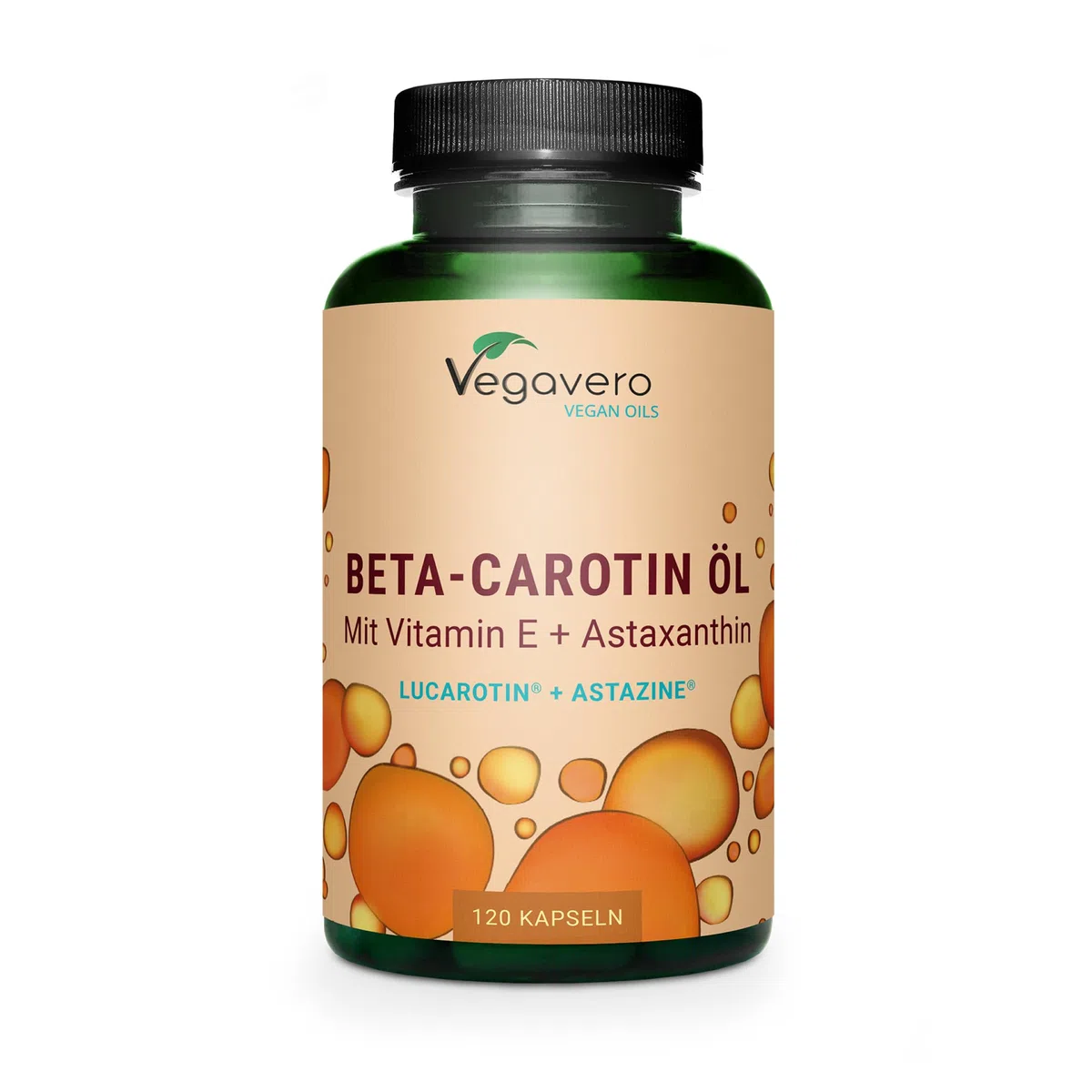 Complexe Bêta Carotène | Avec Vitamine E & Astaxanthine | 120 gélules (4 mois) | Qualité Supérieure : Lucarotin® B 30 SUN | Sans Additifs & Vegan | Protection Peau & Bronzage | Vegavero®