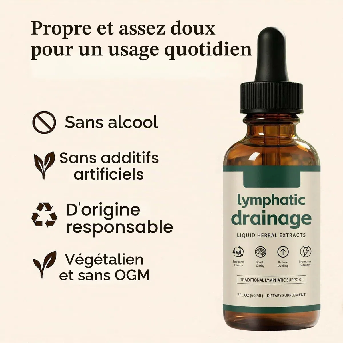 Gouttes de Drainage Lymphatique Lymphoria, Gouttes de Bien-être Lymphoria, Support du Système Lymphatique, Mélanges à Base de Plantes Naturelles, Rapide et Efficace, pour Femmes et Hommes (2 pièces)