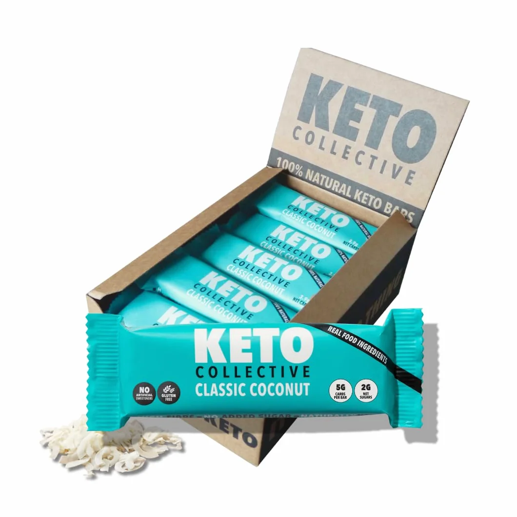 Keto Collective Barres Keto - NOUVELLE RECETTE - 15x40g | 3g de Glucides Nets | Snacks Cetogene | Haute en Fibres | Ingrédients Naturels | Snacks Keto | Sans Gluten | Vegan