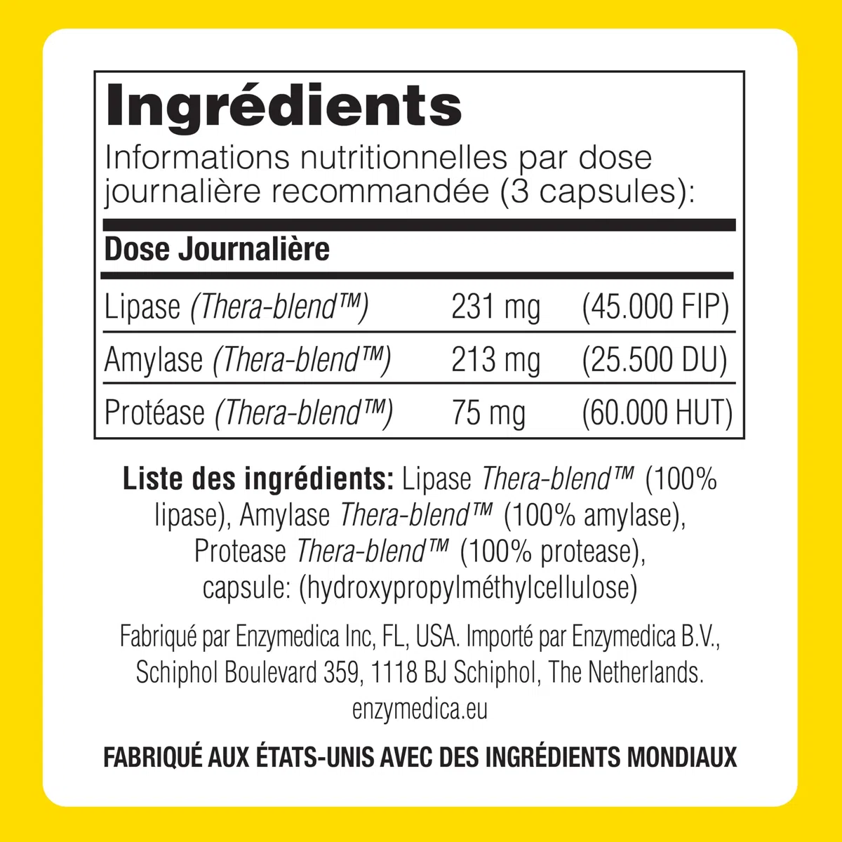 Enzymes Digestives Lypo Gold, Complément Alimentaire, Digestion Confortable, Anti Ballonnements et Ventre Gonflé, Confort Digestif, Lipase, Protéase, Amylase, Perle Digestive, 60 Capsules