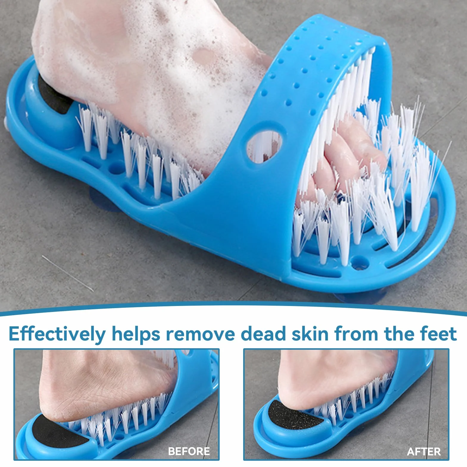 Brosse De Laveuse De Nettoyage De Pieds De Laveur De Pied De Douche Avec Ventouse, Nettoyant De Pied Douche Brosse Pied Douche Pour Coller Sur Le Sol Douche Spa Massage