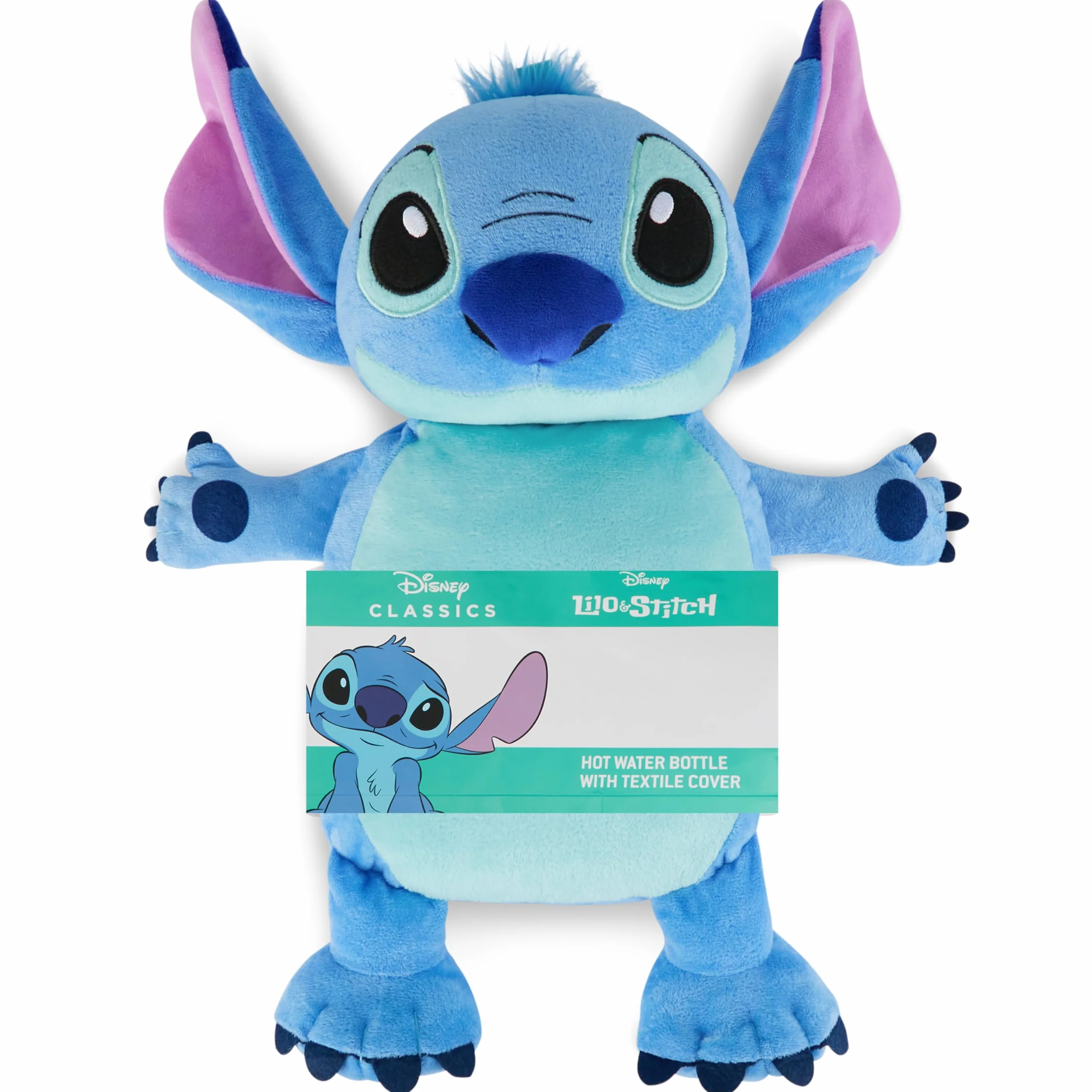 Disney Stitch Bouillotte avec Housse, Bouillotte Regles Douloureuses, Bouillotte Eau Chaude pour Soulagement de la Douleur Dos Cou et Épaules (Stitch 3D 750 ML)