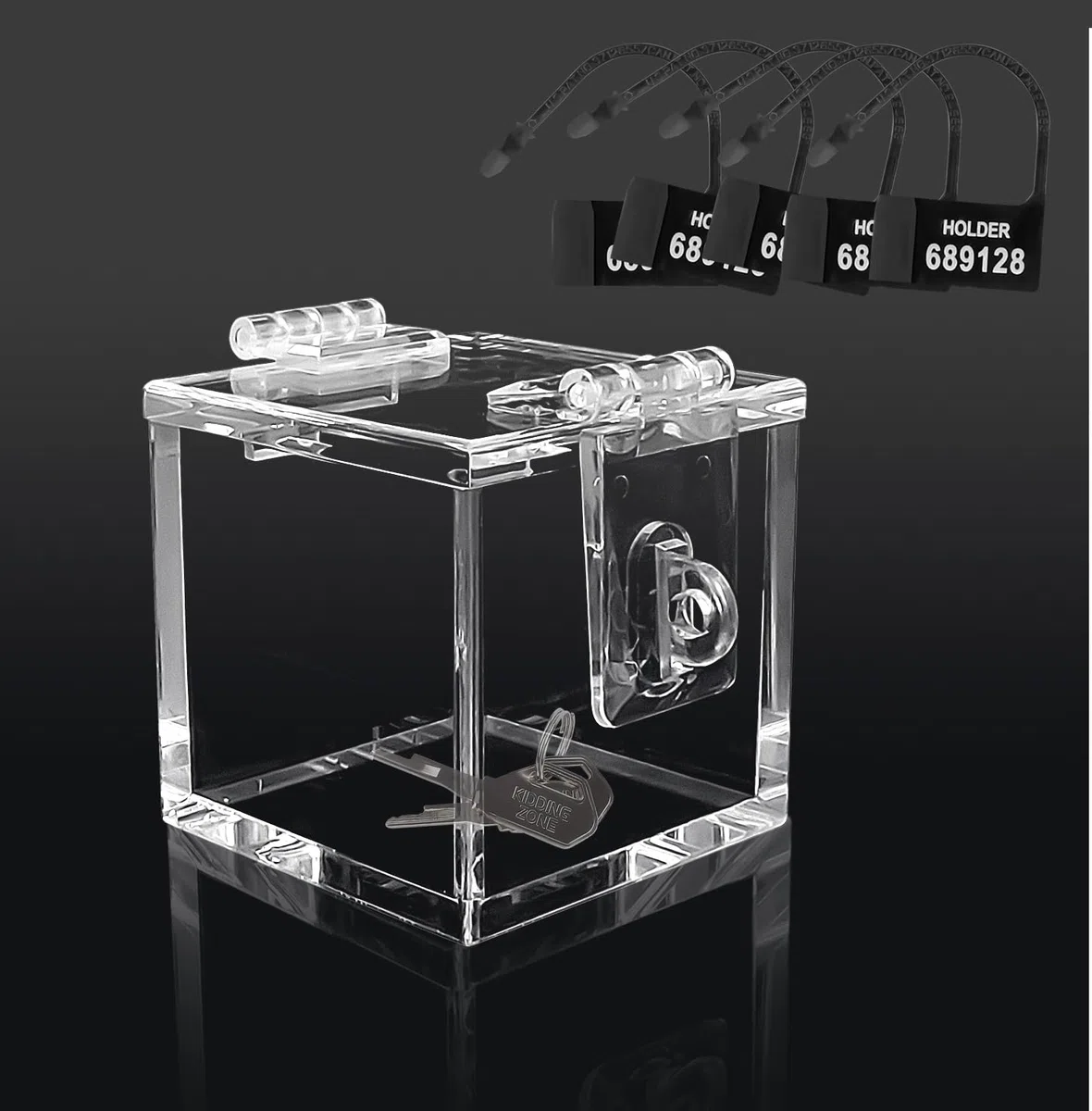 MFMYEE Coffre-fort à clés pour cage de chasteté BDSM, porte-clés de chasteté transparent, boîte acrylique pour jeu de chasteté, jouet sexy multifonctionnel avec verrou anti-infidélité (Transparent)