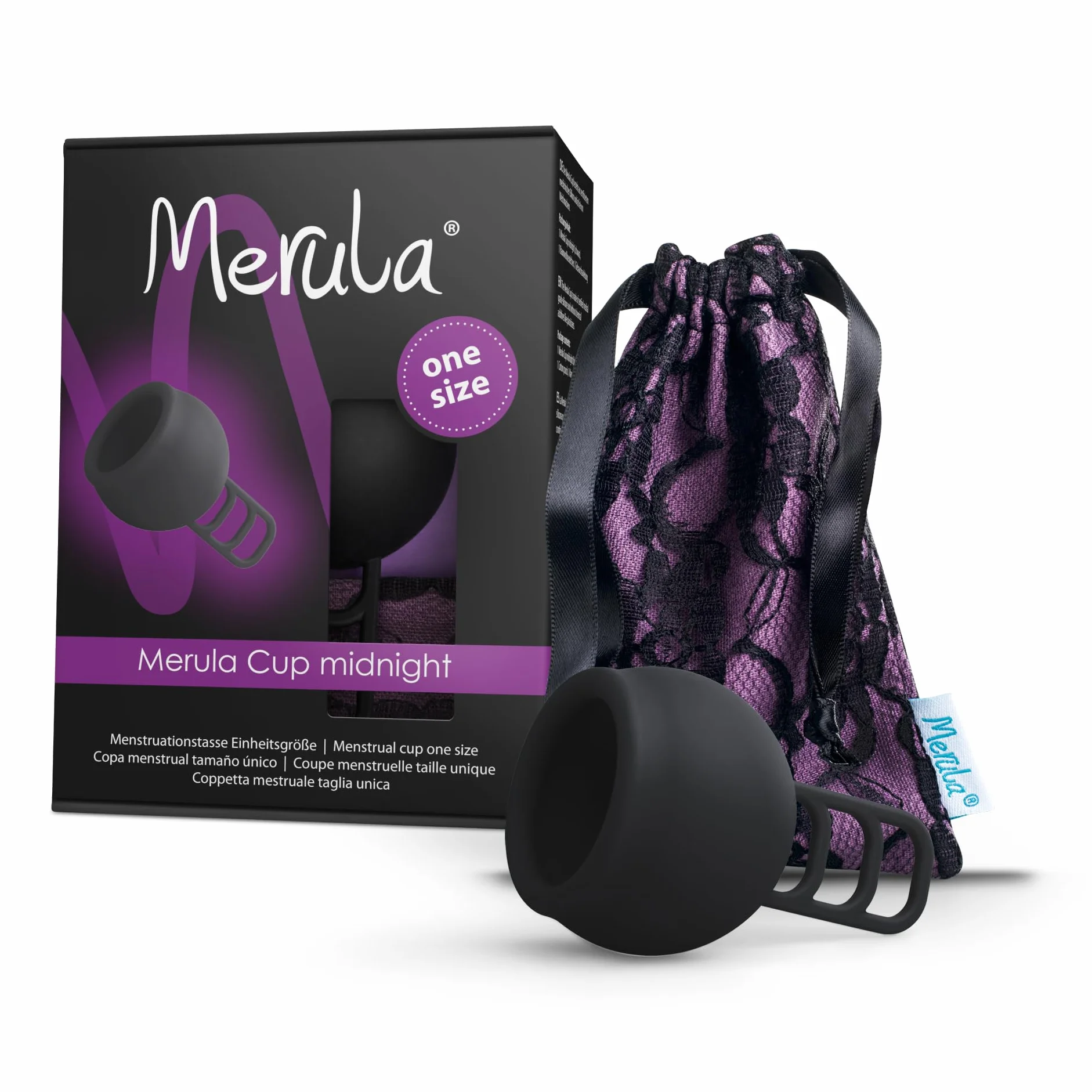 Merula Cup midnight (noir) "taille unique" - Coupe menstruelle en silicone à usage médical