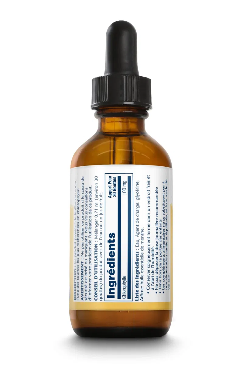 Solaray Chlorophylle 20x Liquide | Purifier, Cure Détox, Renforcer | ultra concentré | Chlorophylle cuivrique | Extraite de la feuille de murier | 83 doses (1 dose = 30 gouttes) flacon de 59ml