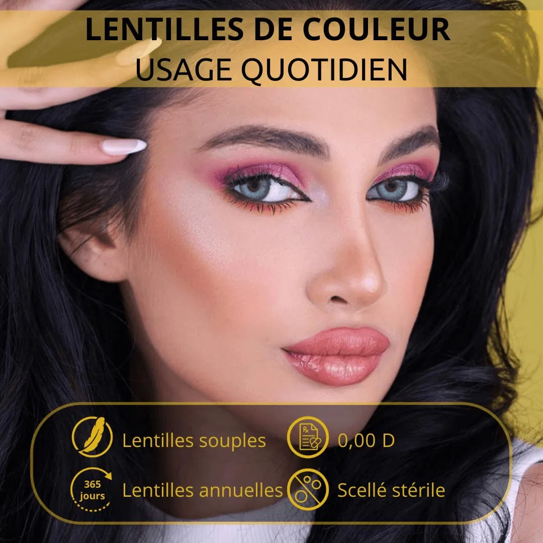 Venus® Lentilles Grises Sans Correction - 0,00 Dioptries - Lentilles de Contact Annuelles Souples pour Femmes - Compatible avec les Lunettes - 1 Paire - 365 Jours - 14,2 mm - Cristal Gris