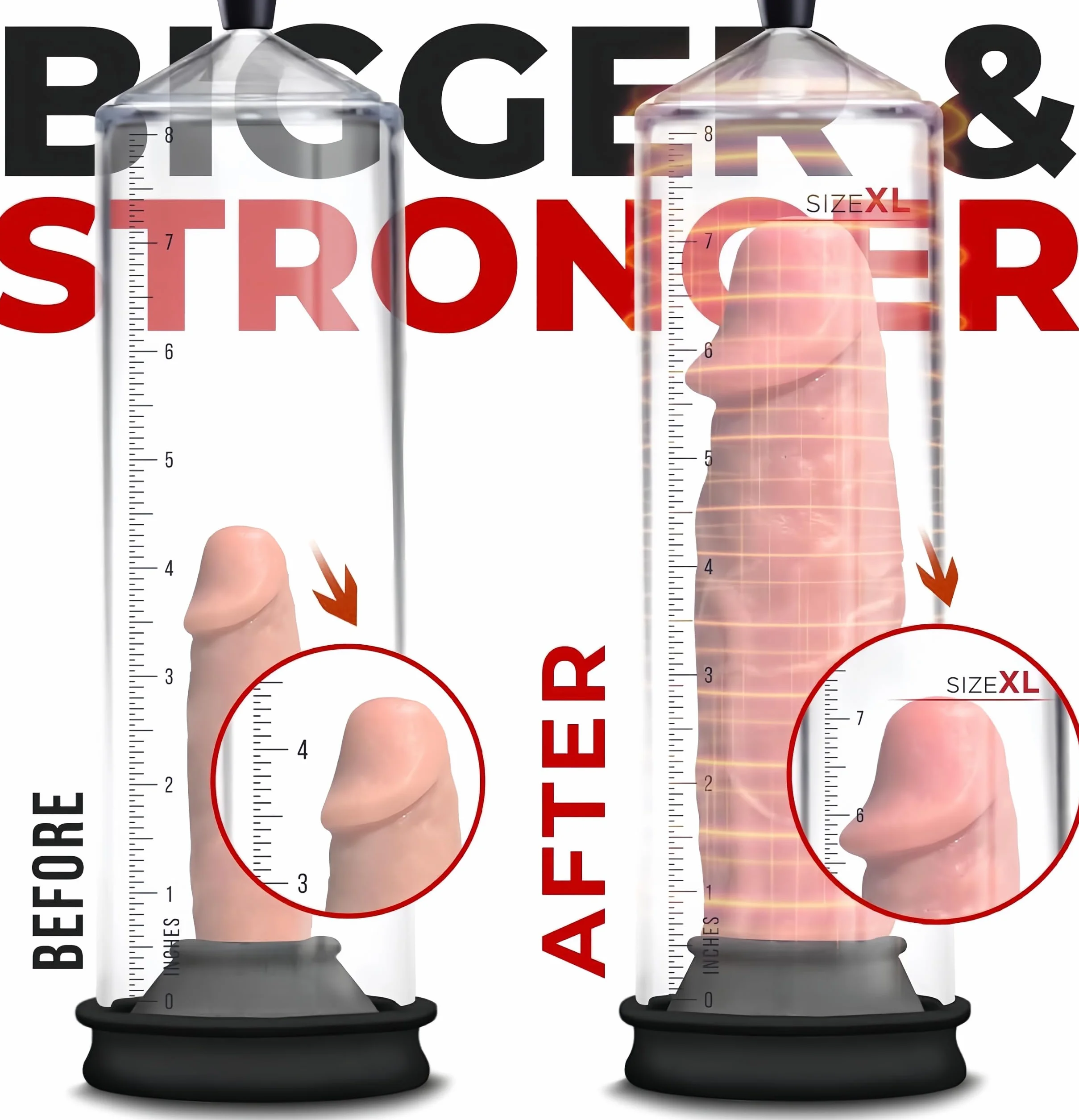 KinZon Pompe à pénis, Sex Toy pour Homme - Agrandir le pénis, Extenseur De Pénis Masculin, Augmenter la Taille De Pénis, plaisirs de couple，avec Vaginette en Silicone (Sans Manomètre)
