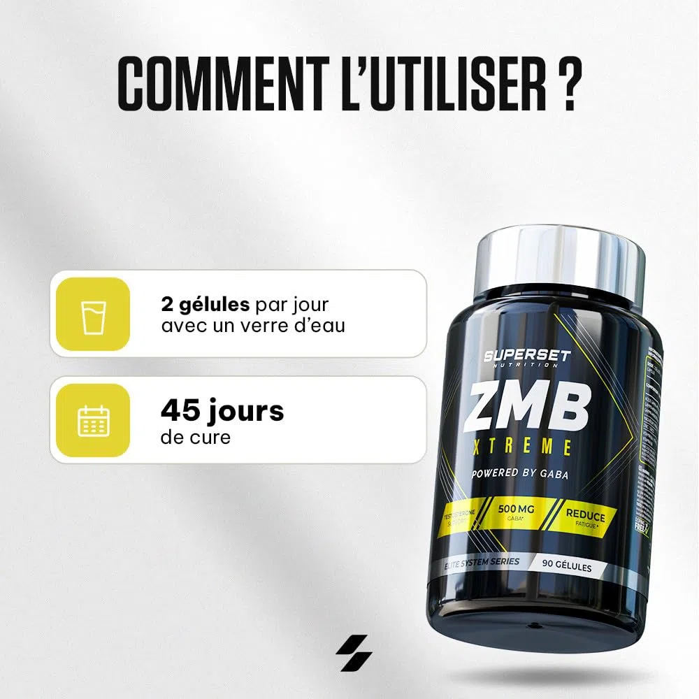 Superset Nutrition | Zmb Xtreme (90 Caps) | ZMB | Complexe de zinc, magnésium et B6 enrichi en GABA